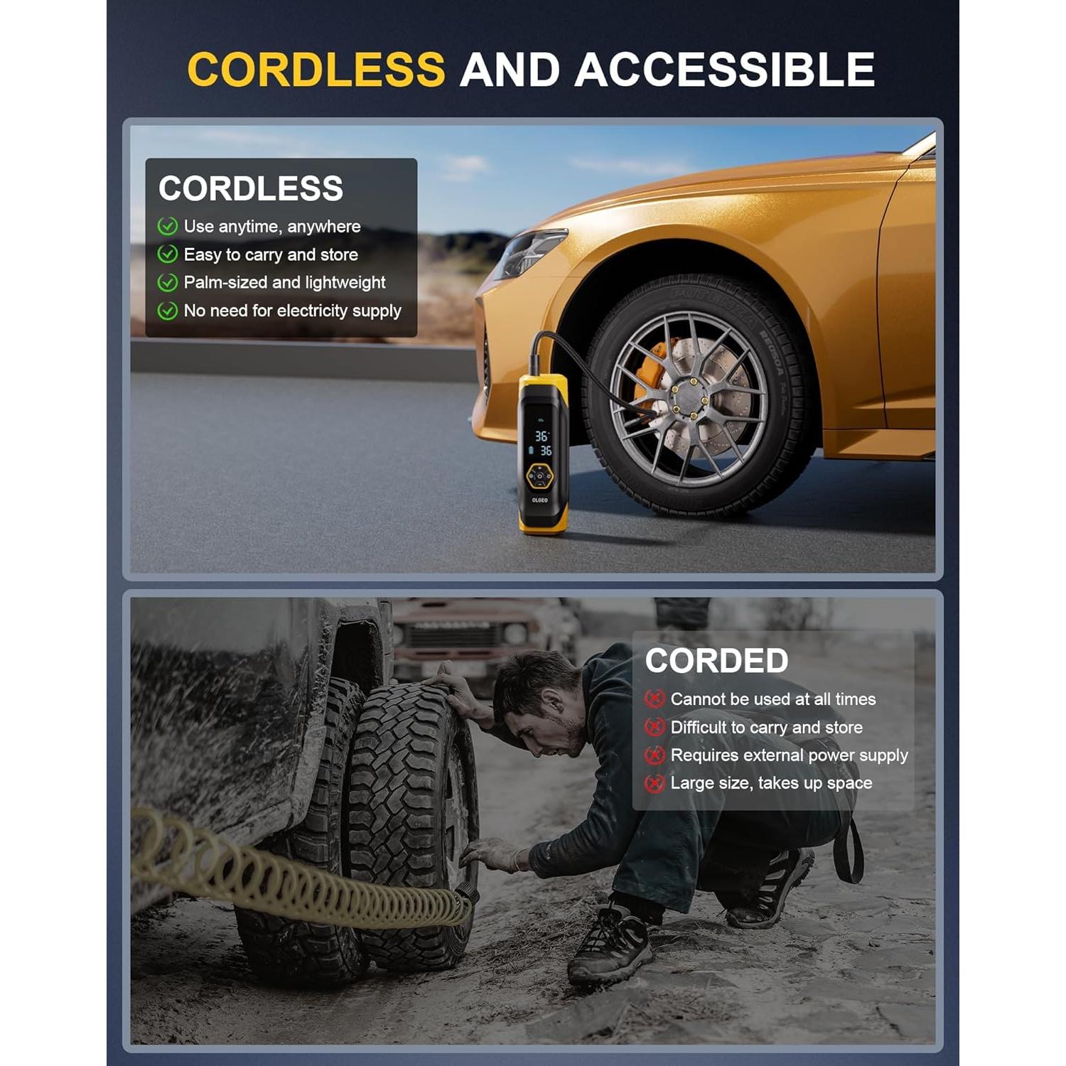 Compresor de Aire Portátil Olgeo M9 180 PSI Inalámbrico