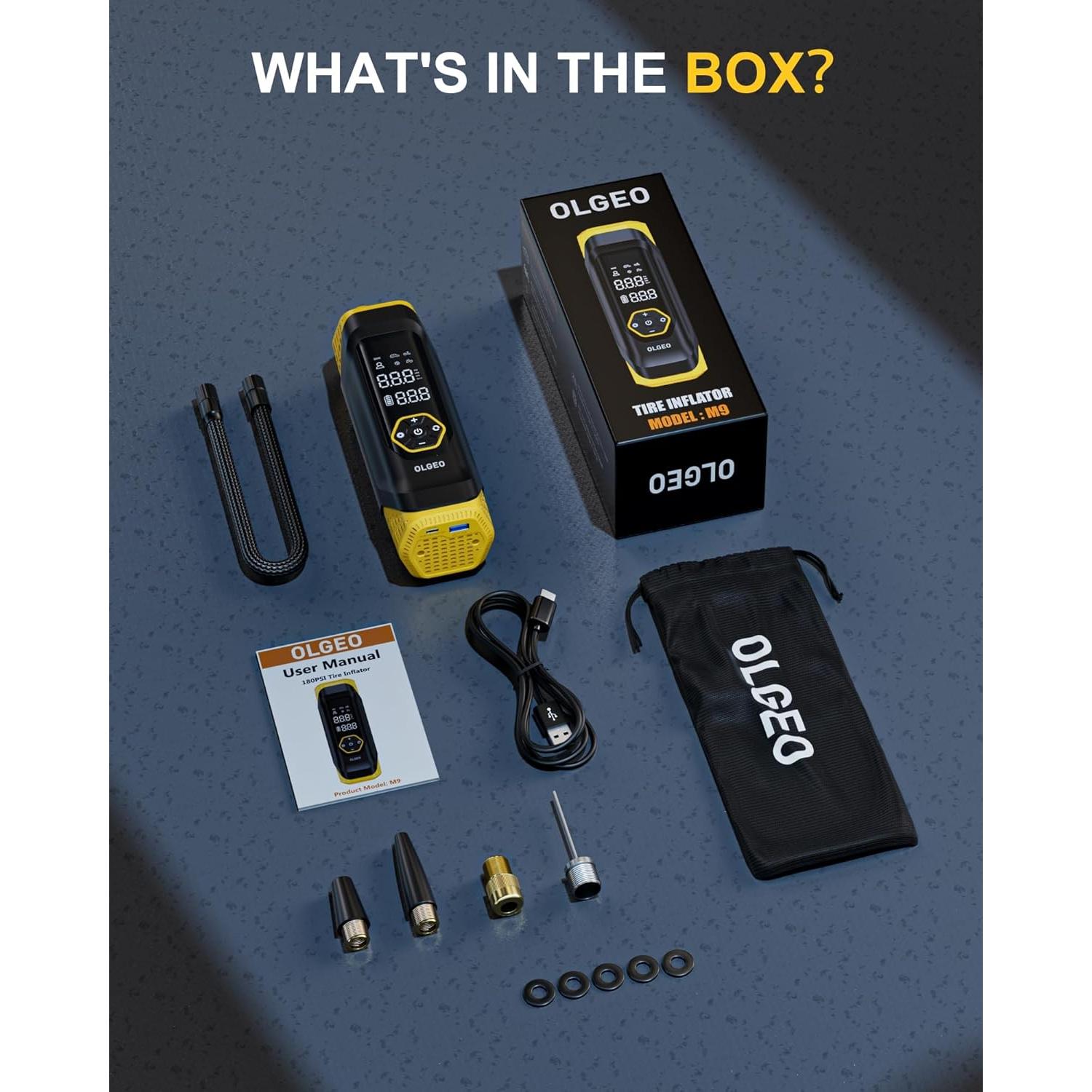 Compresor de Aire Portátil Olgeo M9 180 PSI Inalámbrico