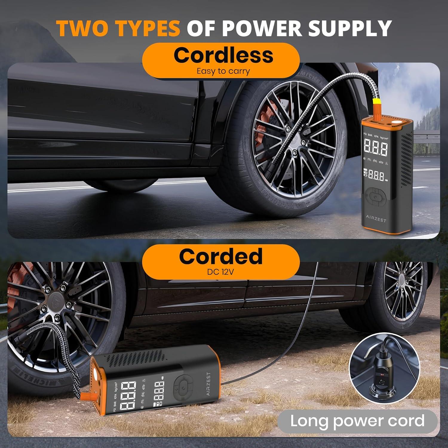 Inflador de Neumáticos Inalámbrico Airzest 150 PSI Portátil