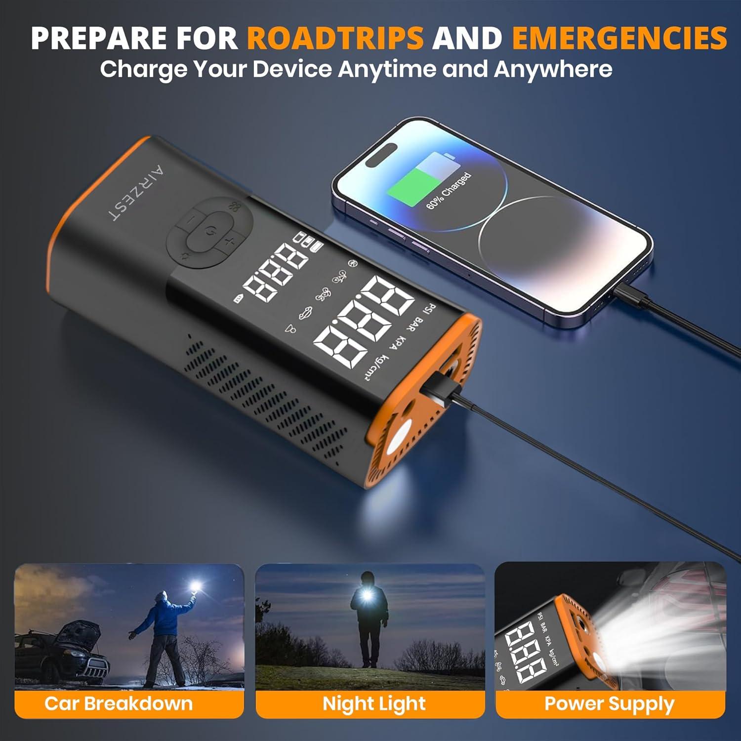 Inflador de Neumáticos Inalámbrico Airzest 150 PSI Portátil