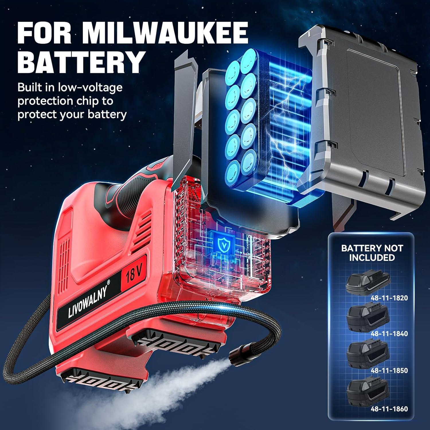 Compresor de Aire Portátil 18V Milwaukee - 160 PSI con Manómetro