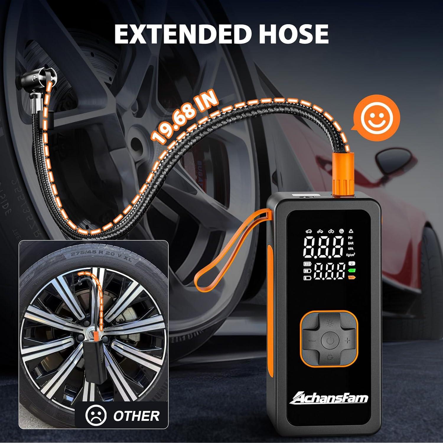 Compresor de Aire Portátil Achansfam 150 PSI Bomba Inalámbrica