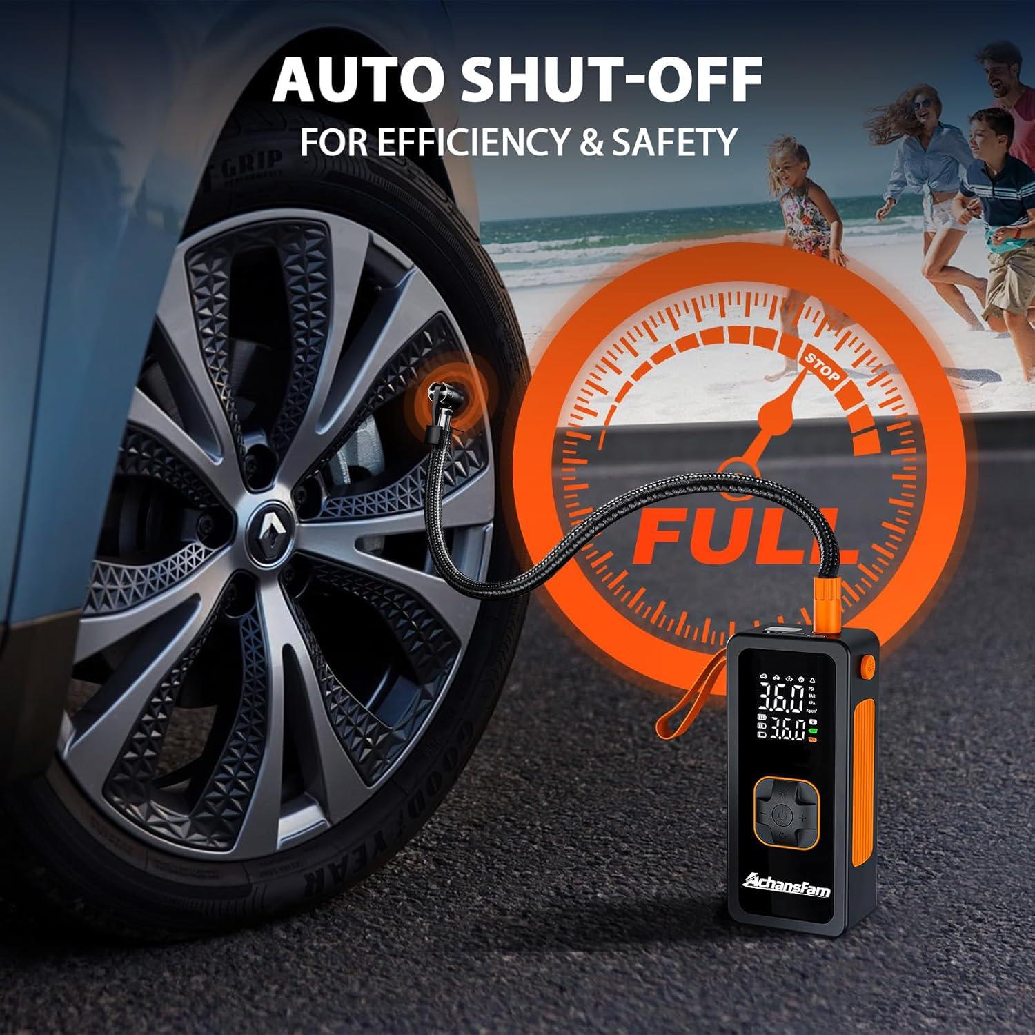 Compresor de Aire Portátil Achansfam 150 PSI Bomba Inalámbrica