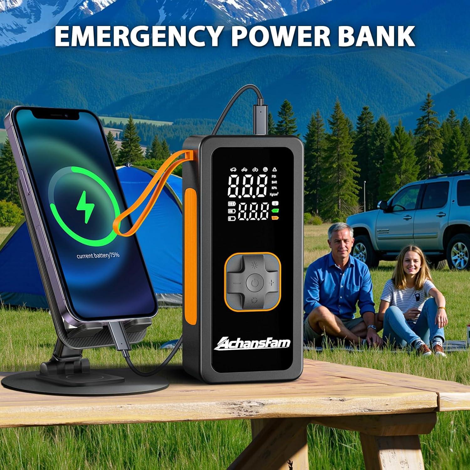 Compresor de Aire Portátil Achansfam 150 PSI Bomba Inalámbrica