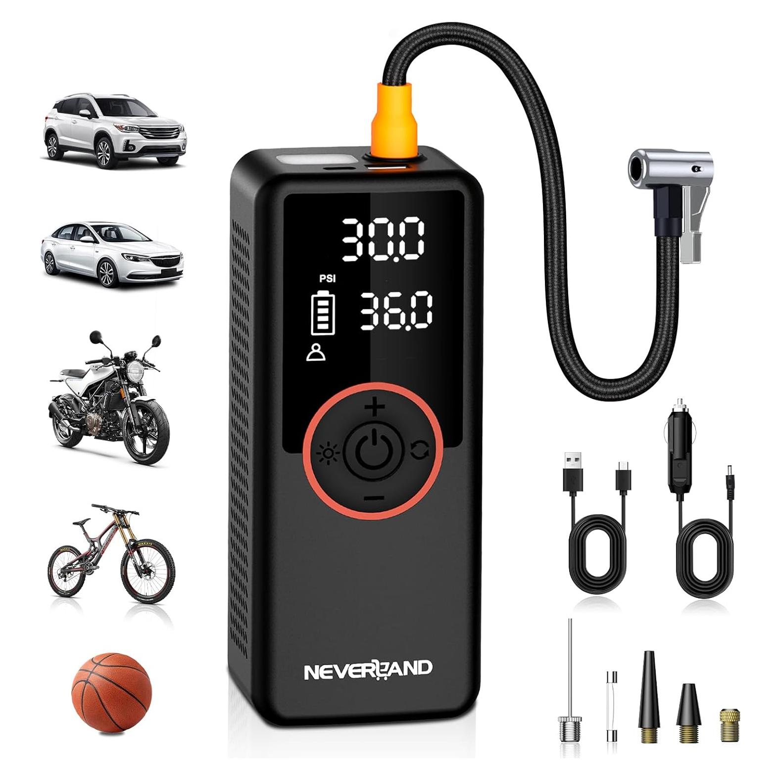 Compresor de Aire Portátil NEVERLAND 25000mAh 180PSI