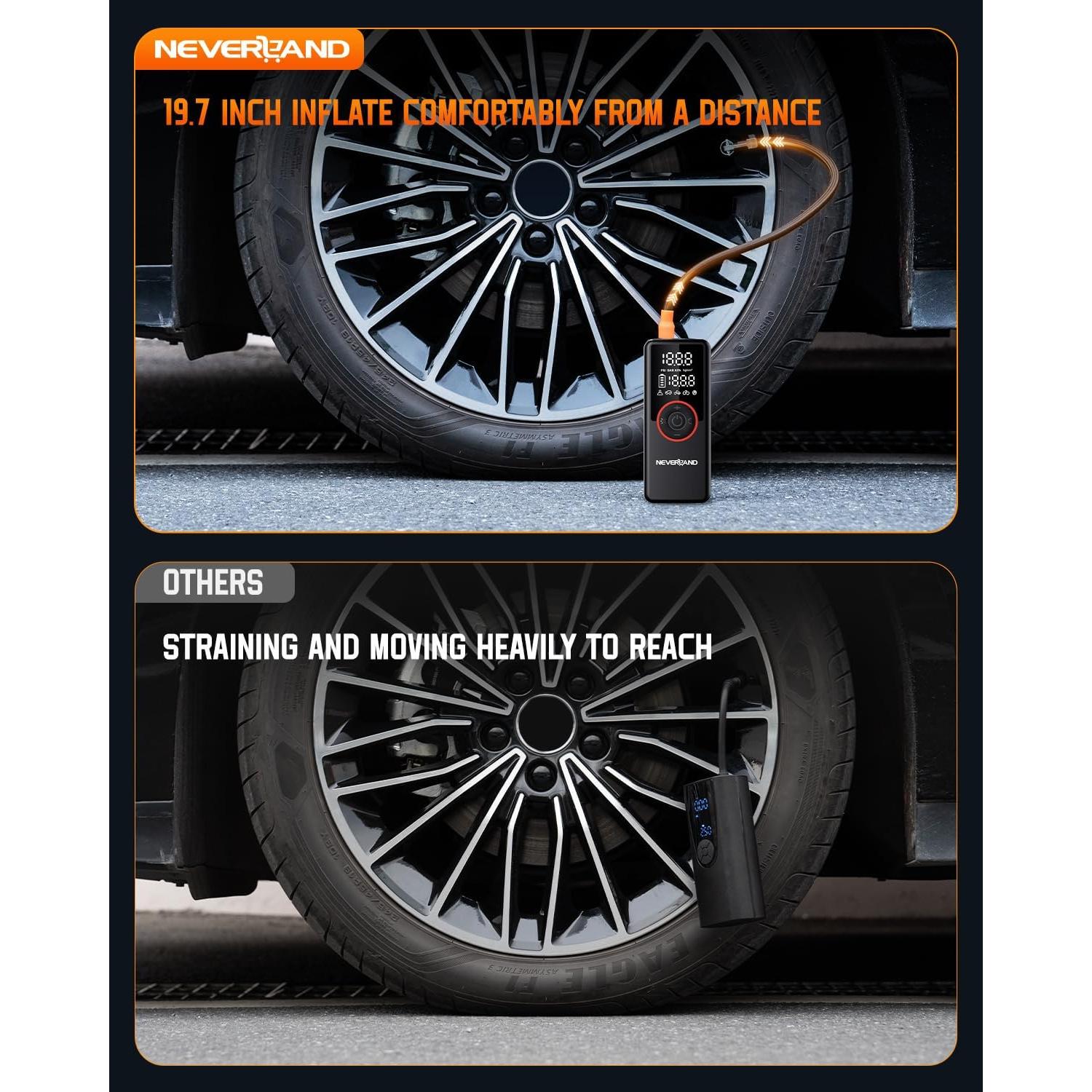 Compresor de Aire Portátil NEVERLAND 25000mAh 180PSI