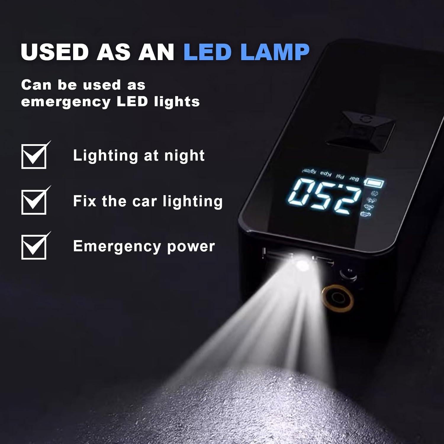 Arrancador de Batería EDOMOL LX0301 con Compresor 150 PSI