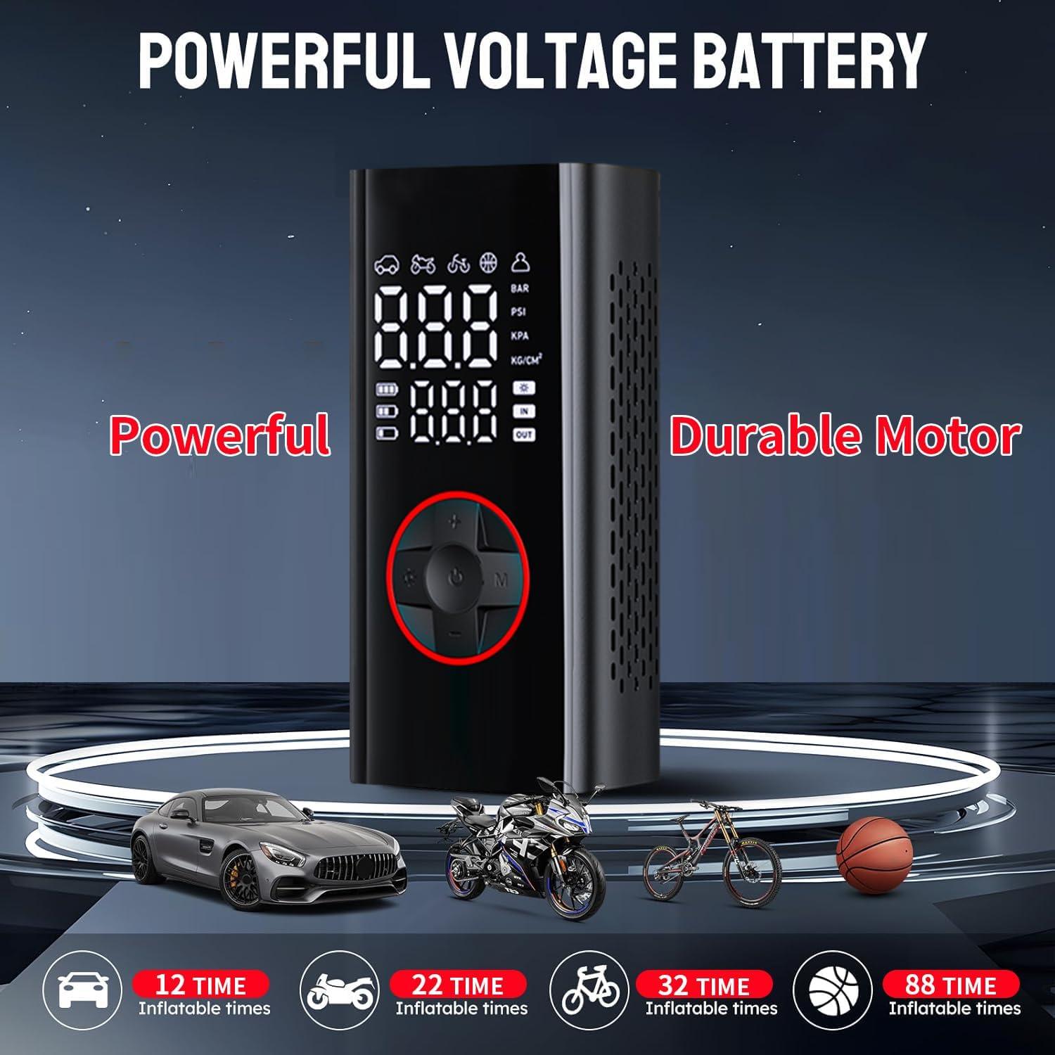 Compresor de Aire Portátil WONERBE T10 - 150 PSI, 5 Modos