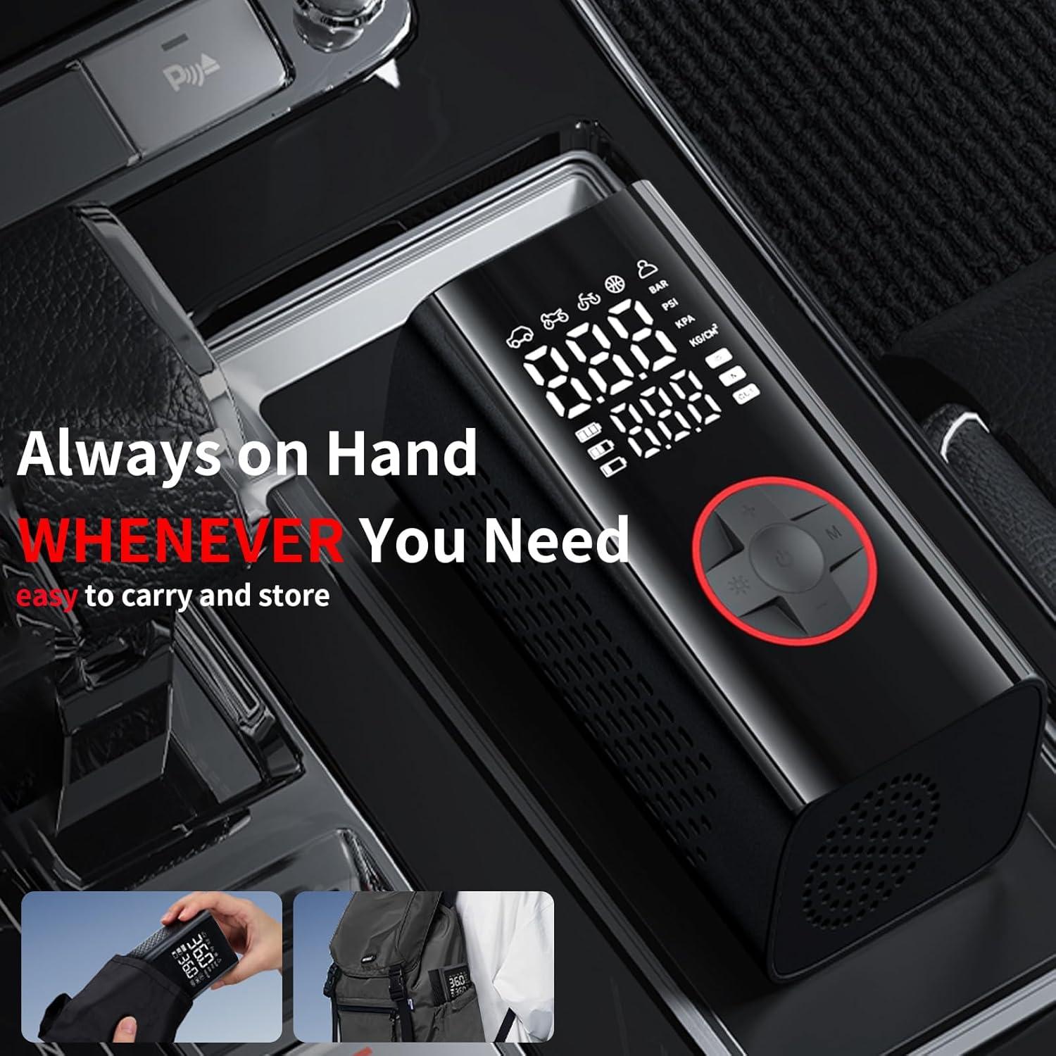 Compresor de Aire Portátil WONERBE T10 - 150 PSI, 5 Modos