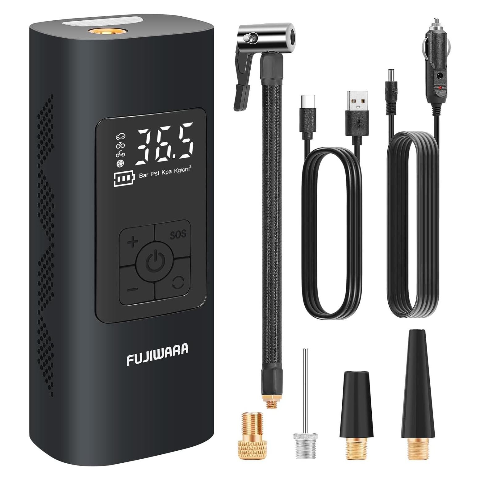 Compresor de Aire Portátil Inalámbrico FUJIWARA 6000mAh 150 PSI