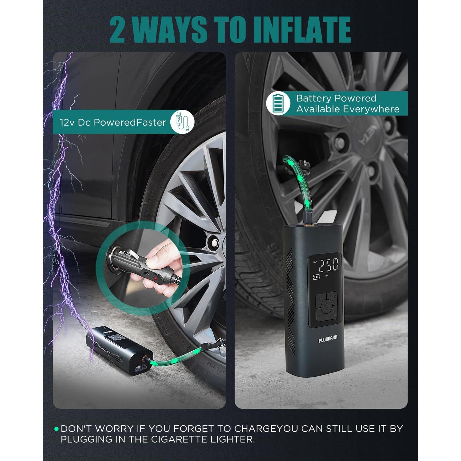 Compresor de Aire Portátil Inalámbrico FUJIWARA 6000mAh 150 PSI