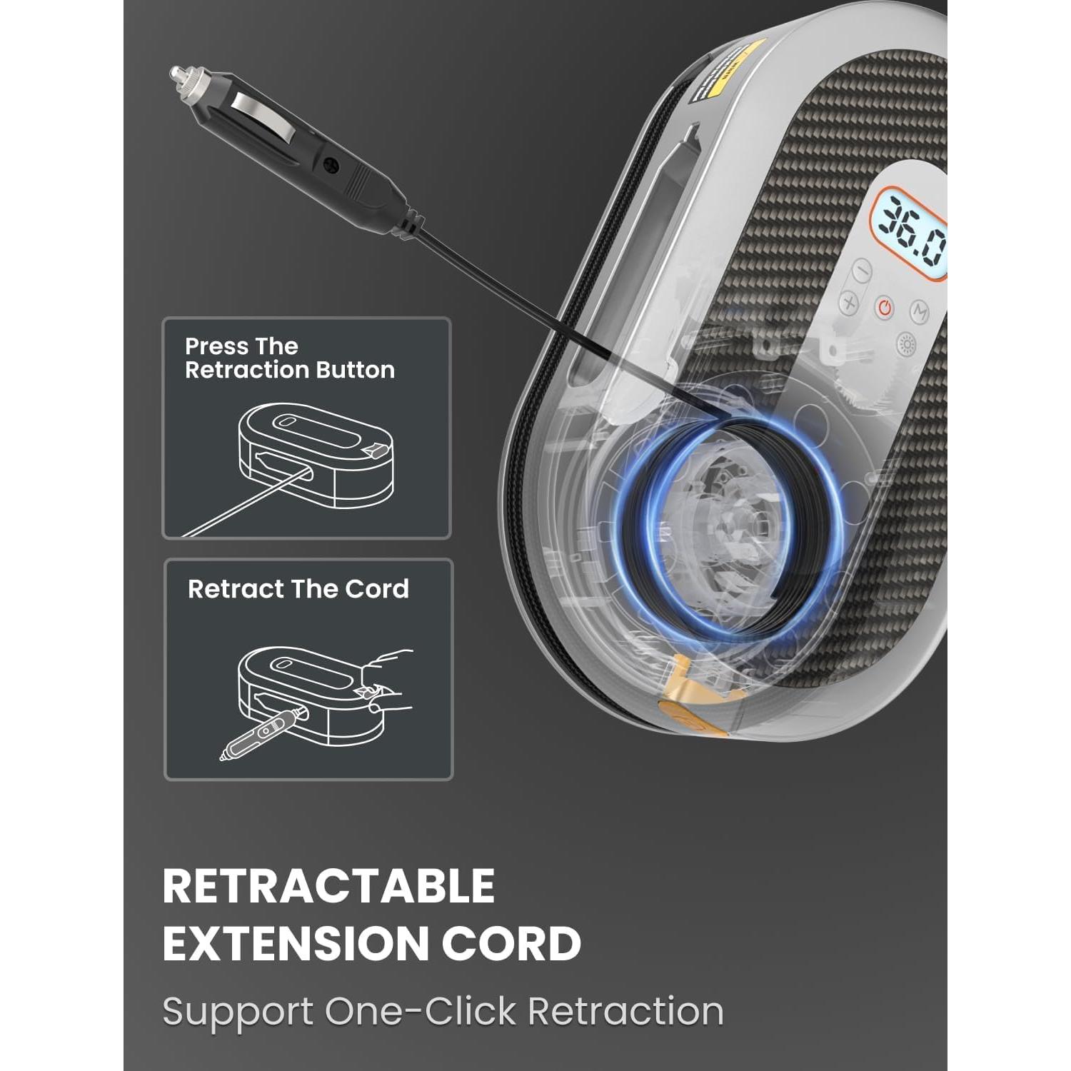 Compresor de Aire Portátil Giraffe Tools 150 PSI 12V con Luz LED