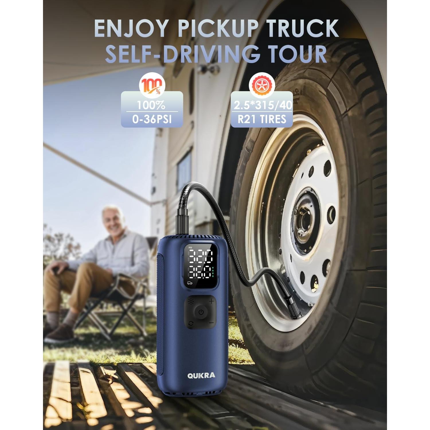 Compresor de Aire Portátil Quikra T22 160PSI Inalámbrico