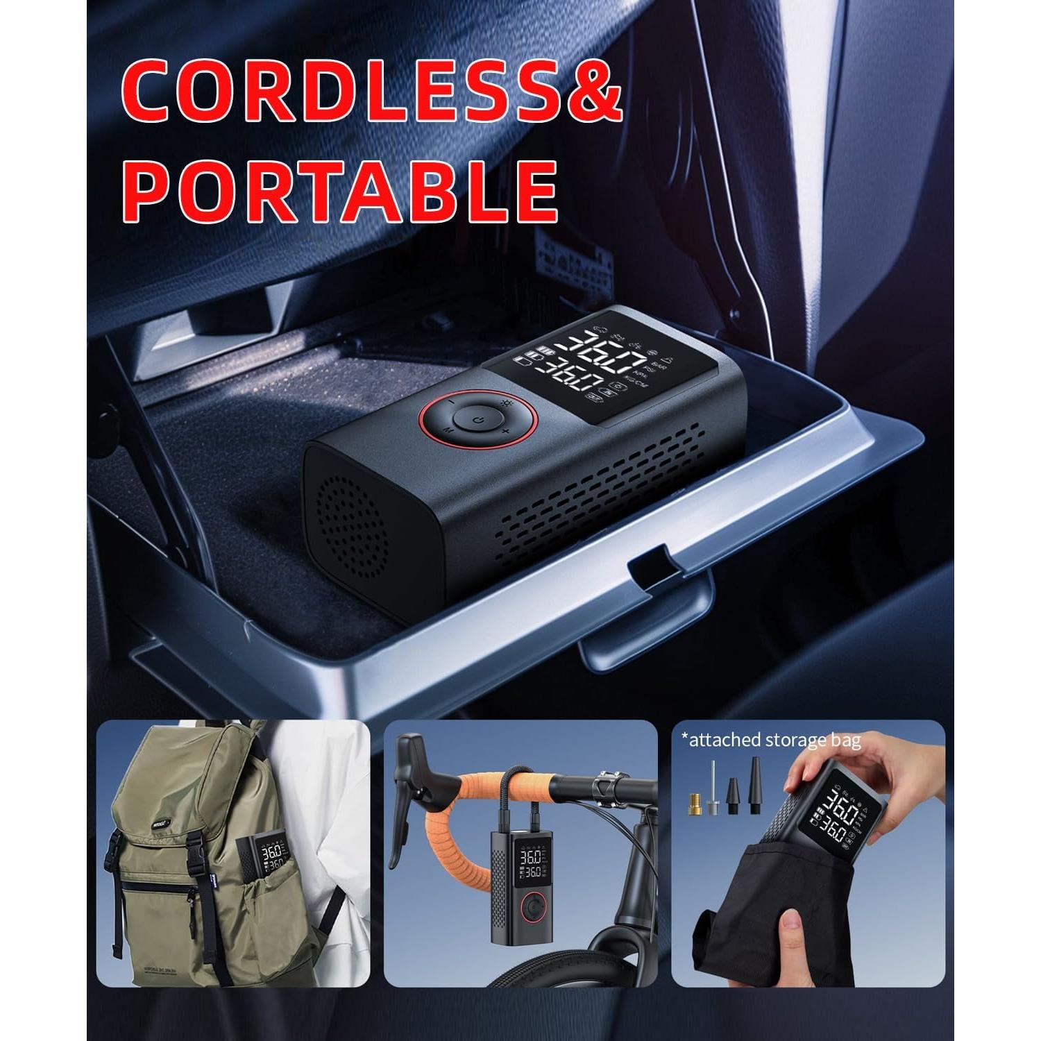 Compresor de Aire Portátil Gonlylai 150PSI para Coche y Bicicleta