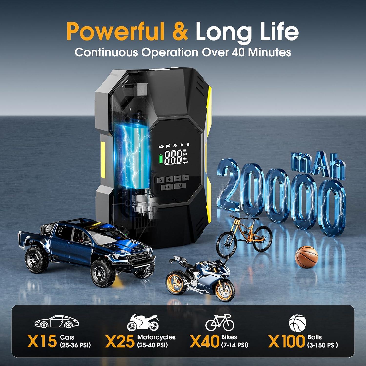 Compresor de Aire Portátil FLYKID T2222 150PSI Batería Recargable