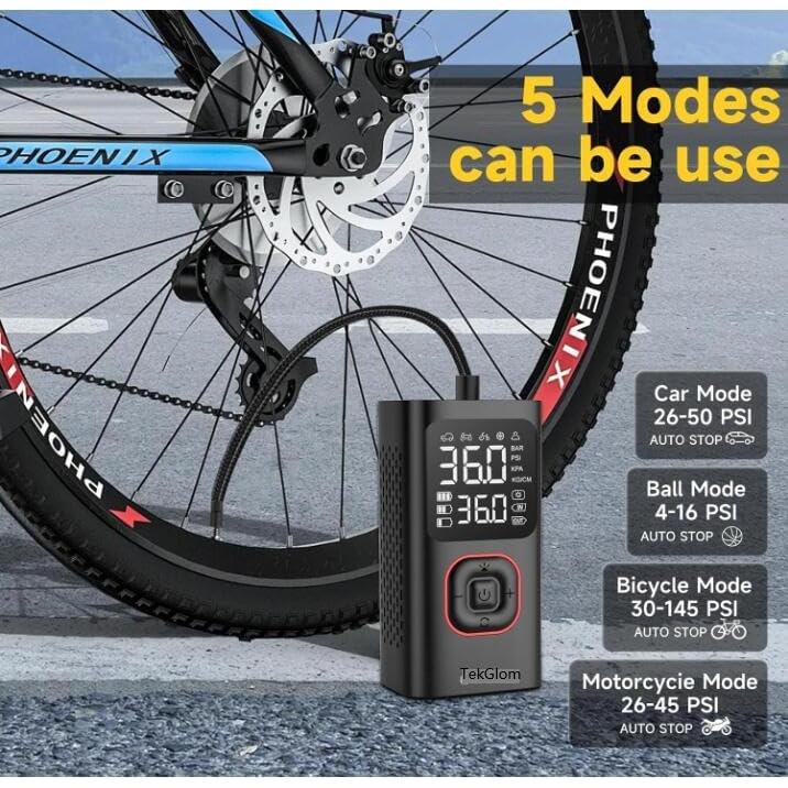 Compresor de Aire Portátil Tech-Glob 150 PSI con Luz LED