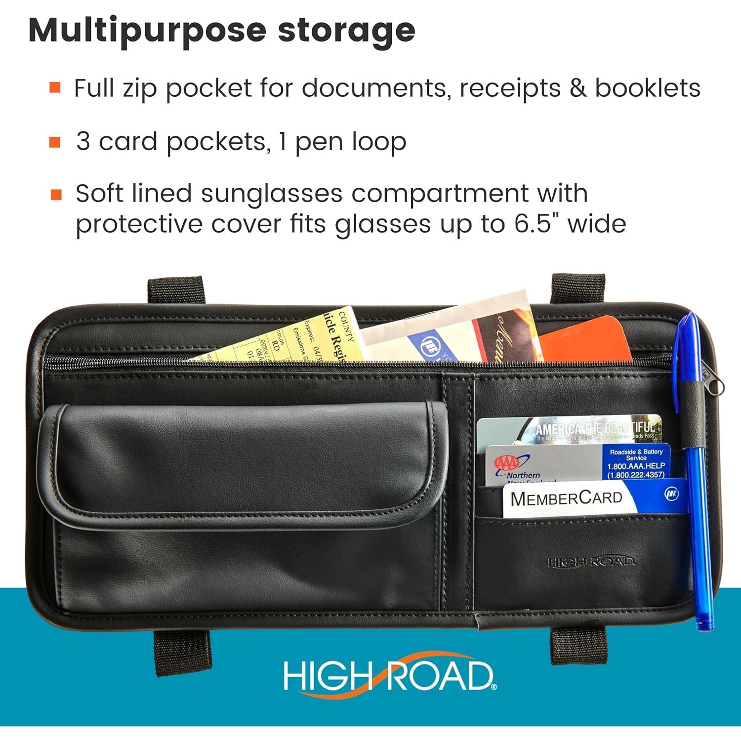 Soporte Organizador de Gafas de Sol para Visera de Coche High Road