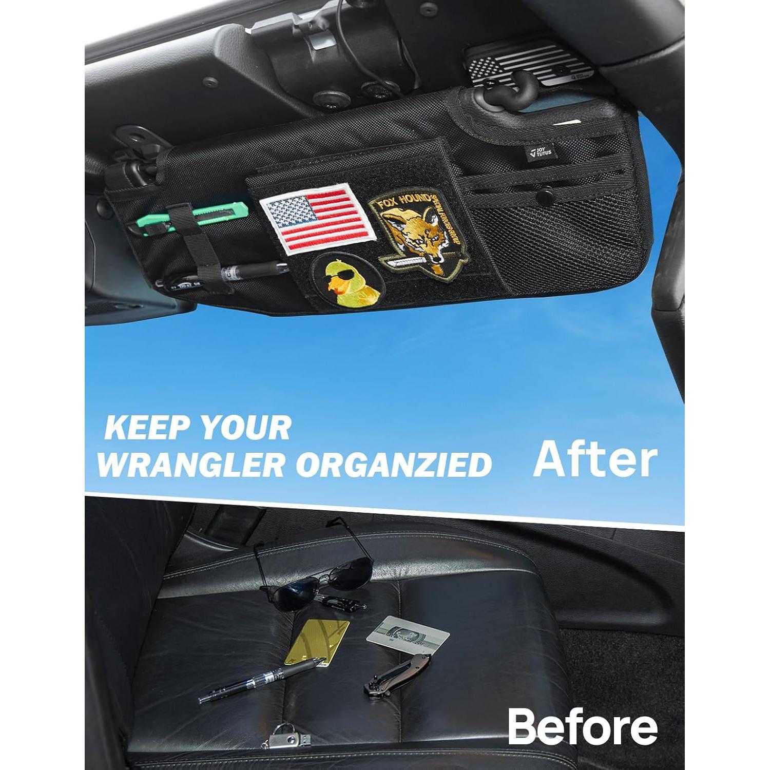 Organizador de Visera JOYTUTUS para Wrangler JL & Gladiator JT 2018-2025