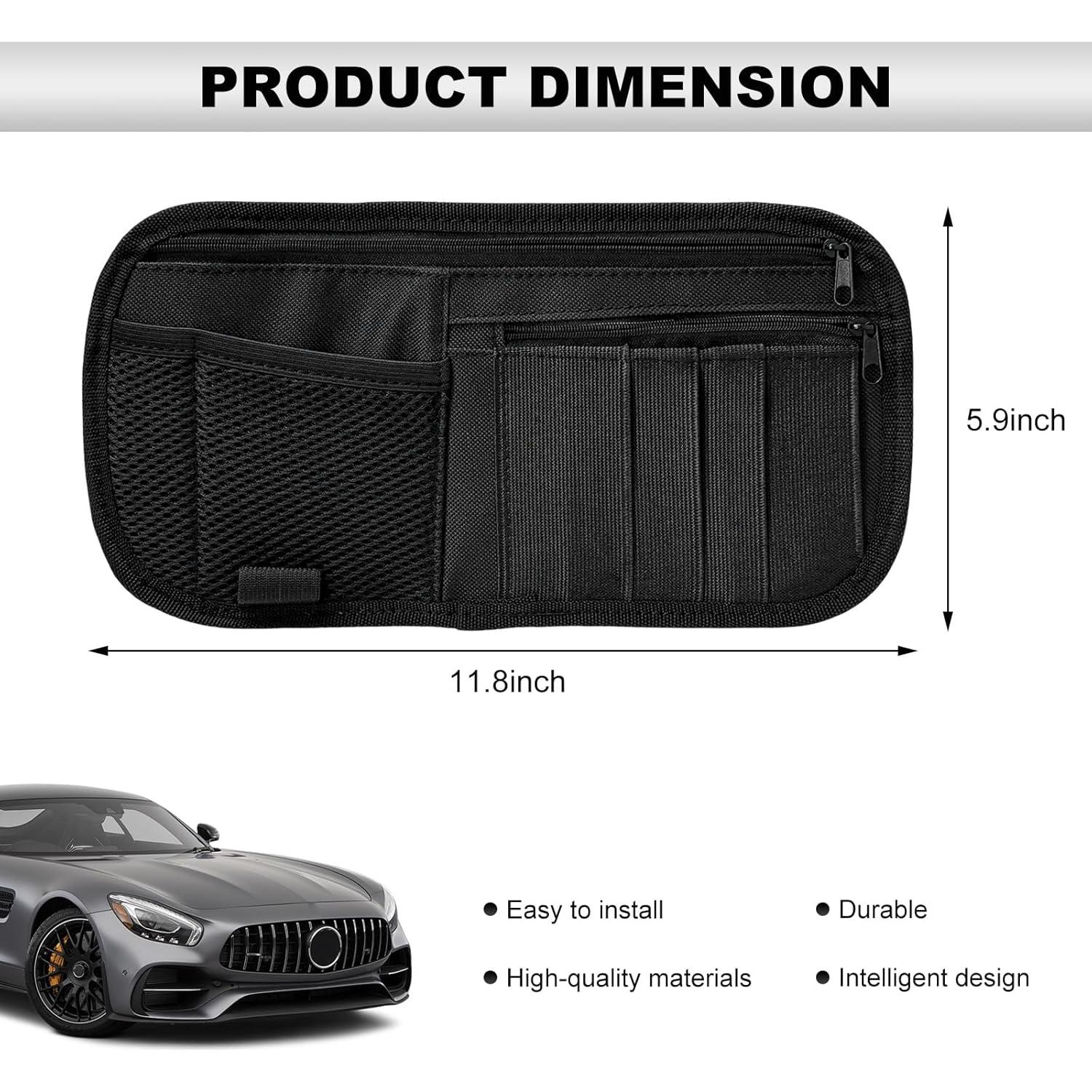 Organizador de Visera de Coche SHMZK 30x15 cm Multi-Bolsillo