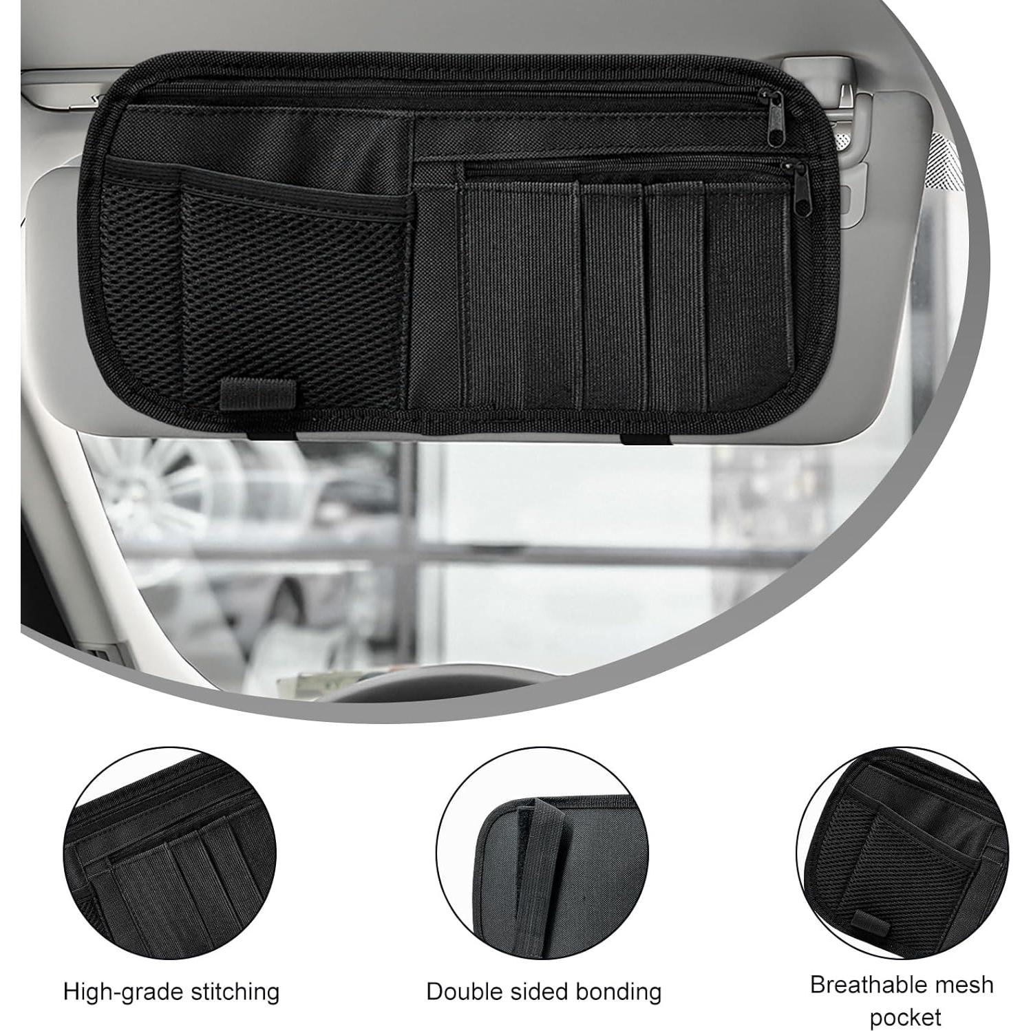 Organizador de Visera de Coche SHMZK 30x15 cm Multi-Bolsillo