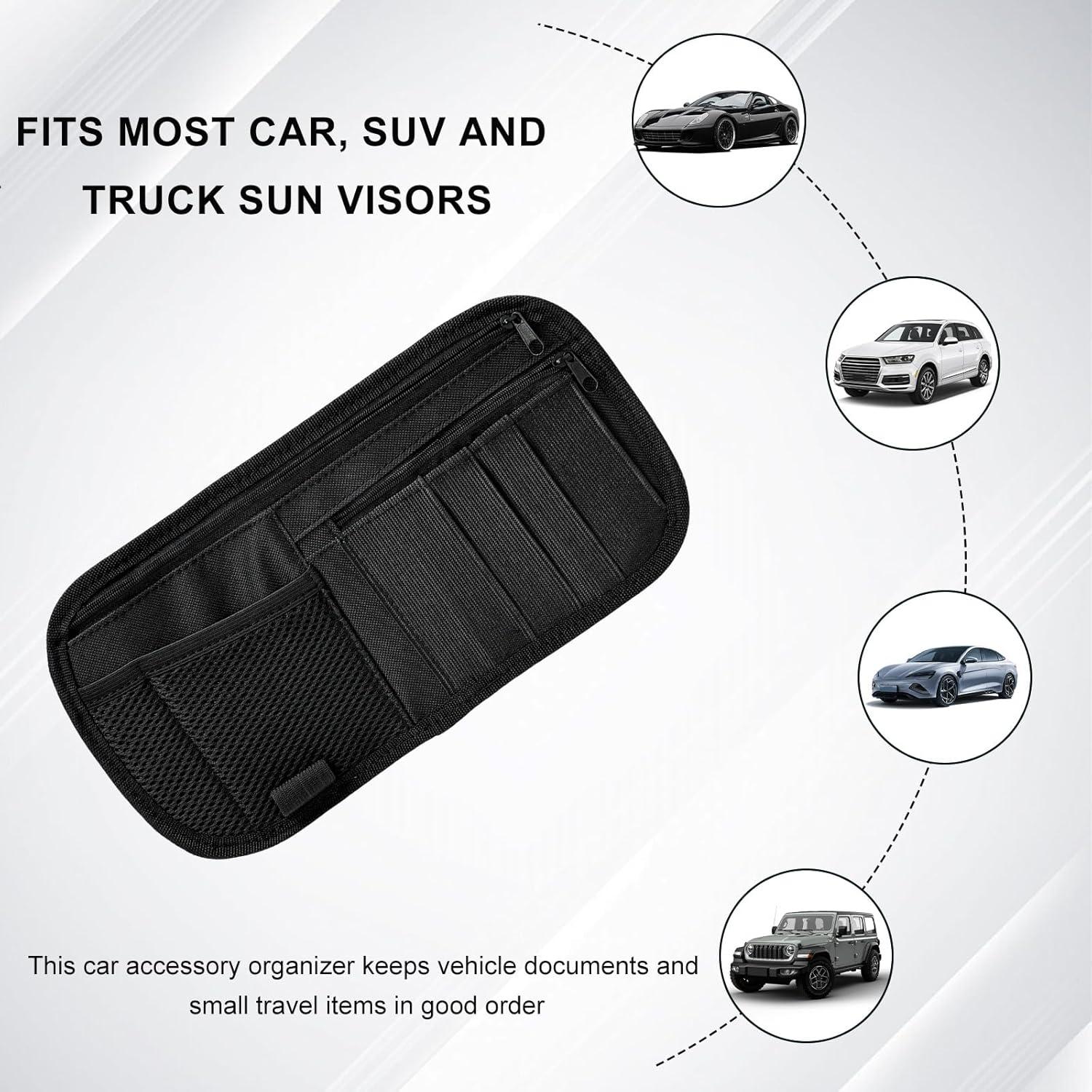 Organizador de Visera de Coche SHMZK 30x15 cm Multi-Bolsillo