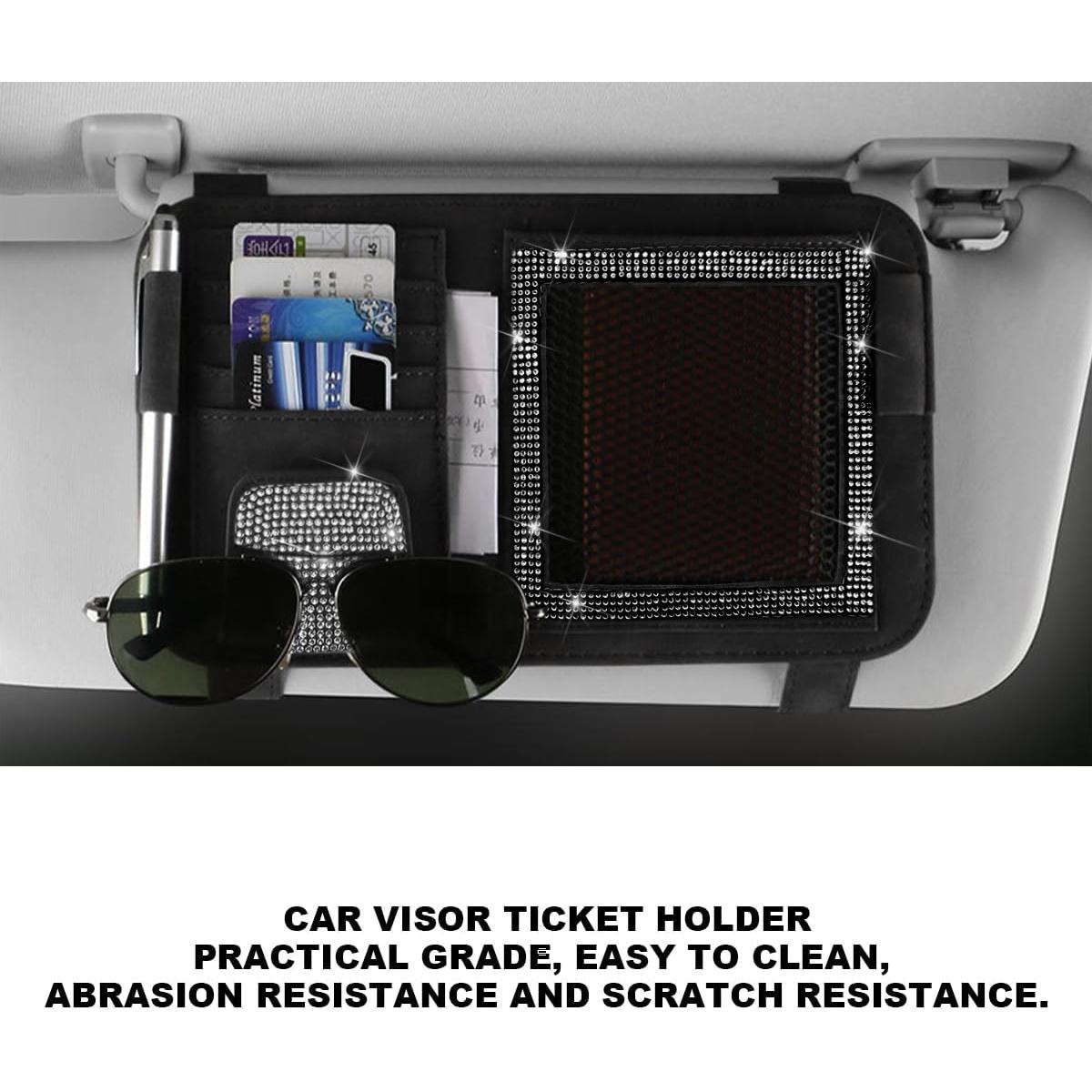 Organizador de Visera de Coche BESULEN Negro con Rhinestones