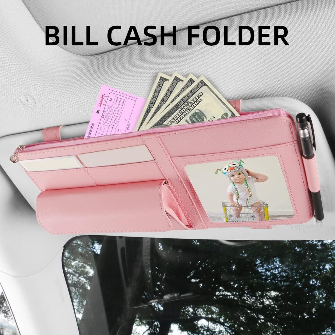 Organizador de Visera de Coche SEMBEM Rosa con Marco de Fotos