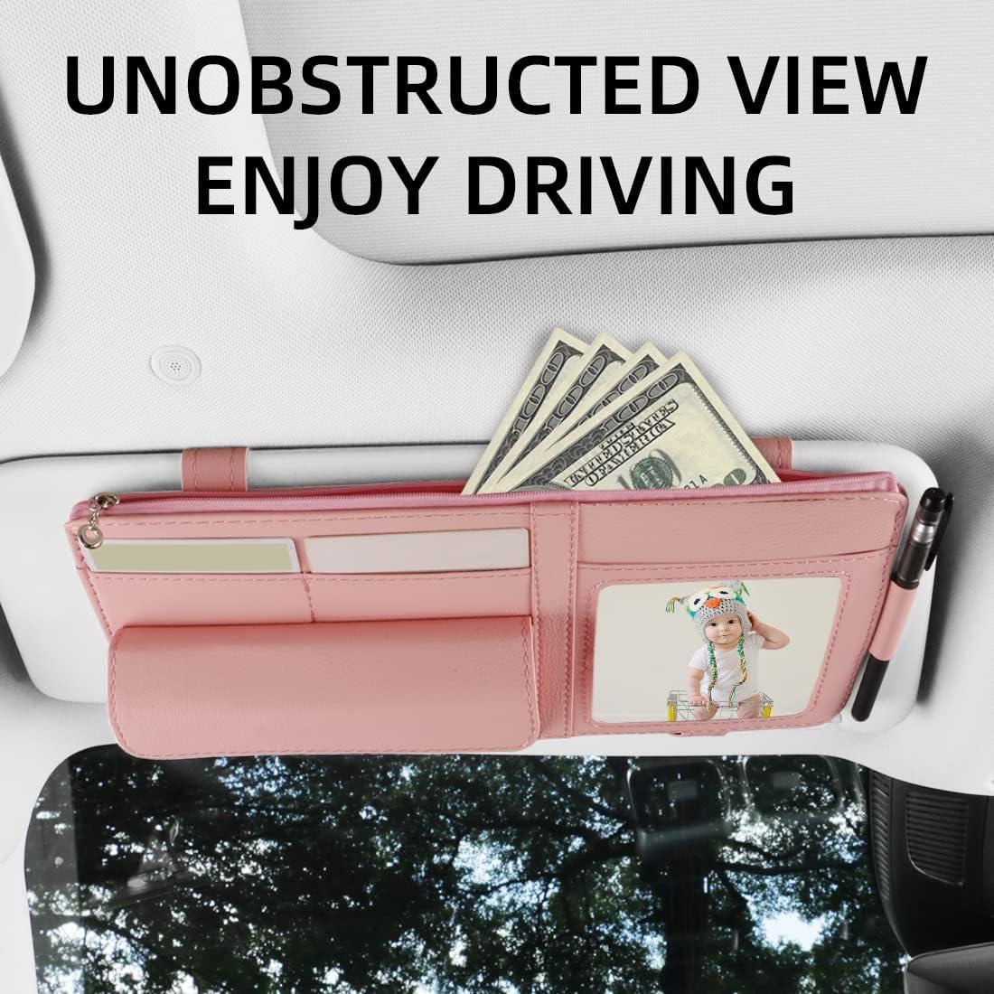 Organizador de Visera de Coche SEMBEM Rosa con Marco de Fotos