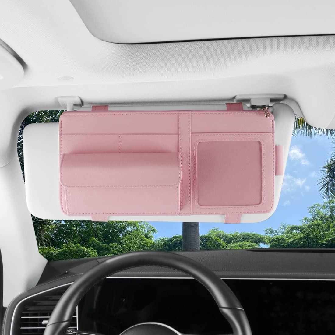 Organizador de Visera de Coche SEMBEM Rosa con Marco de Fotos