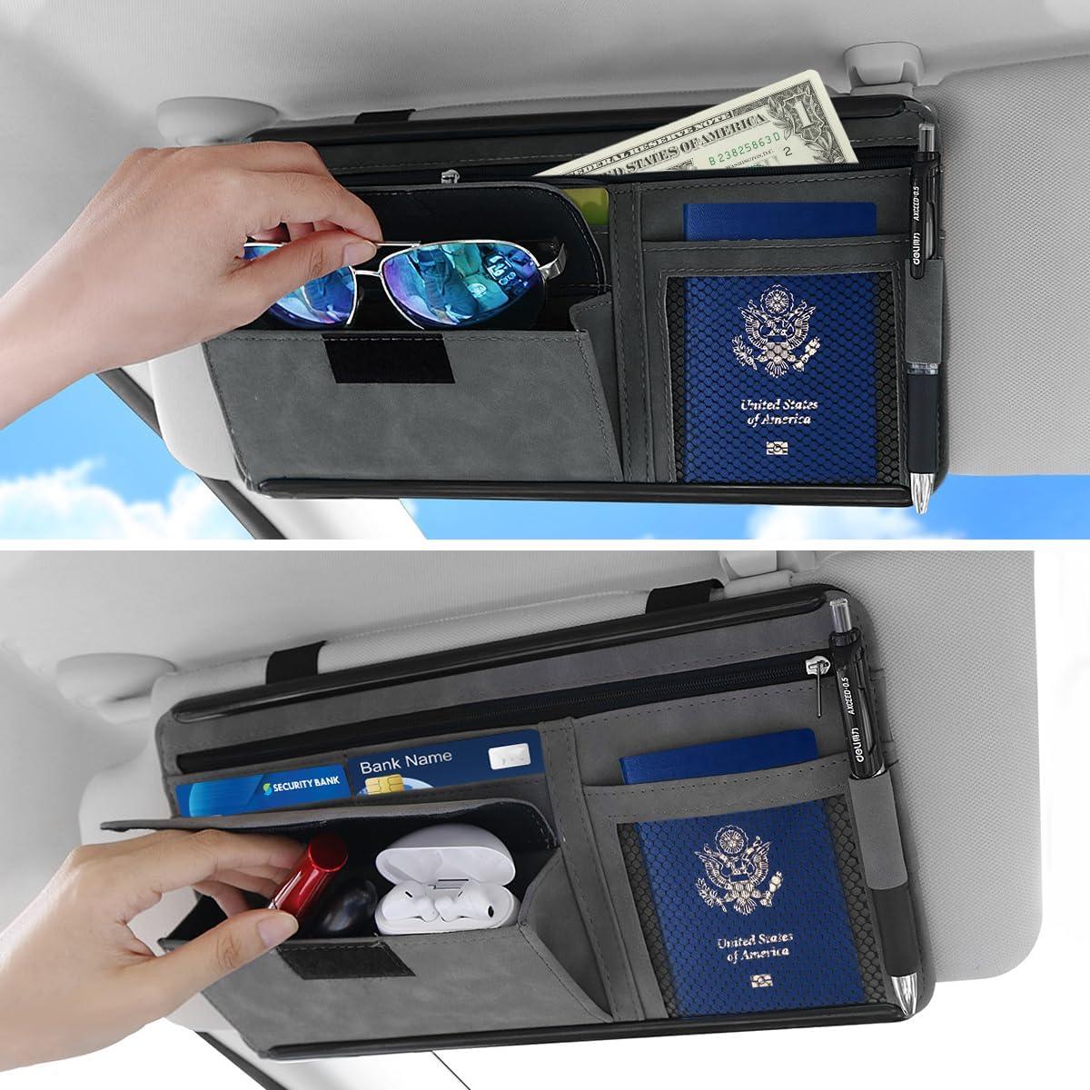 Organizador de Auto HADEEONG Gris de Cuero Sintético 7 Compartimentos