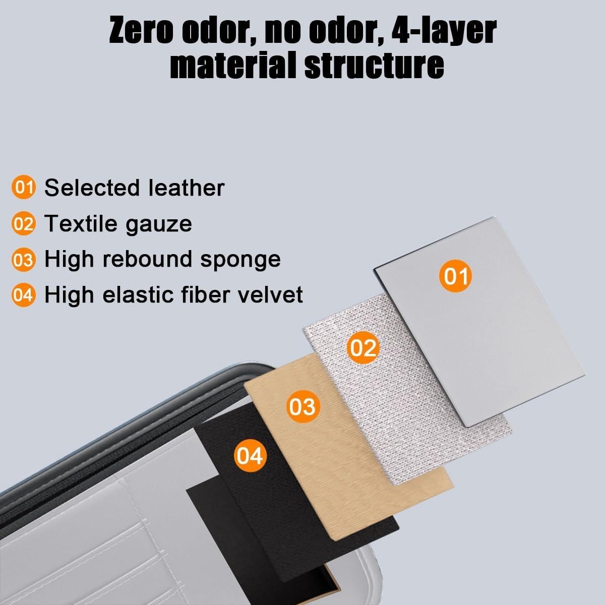 Organizador de Visera de Coche Mandark, Cuero PU Gris, Multi-Bolsillos