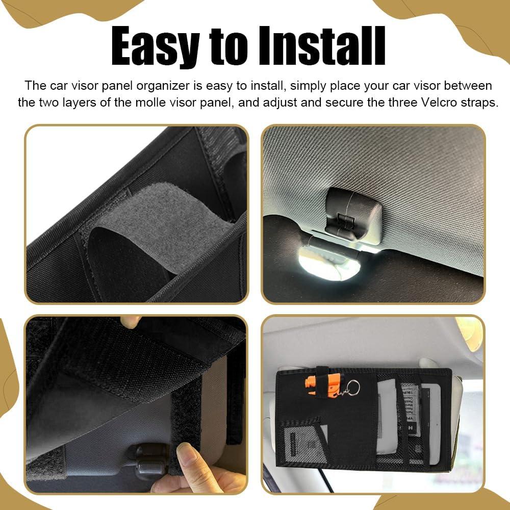 Organizador de Visor Molle QZTYTY para Coche - Negro 35x36cm