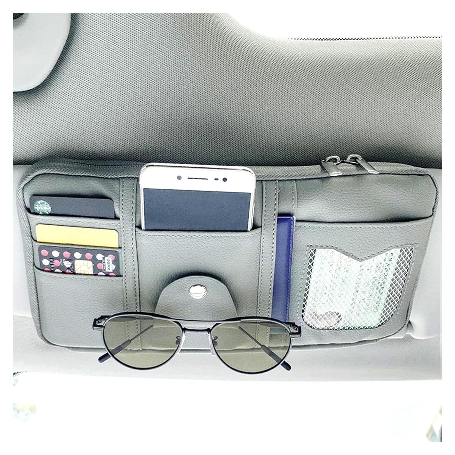Organizador de Visera de Coche TOPDADA Gris con Doble Cierre