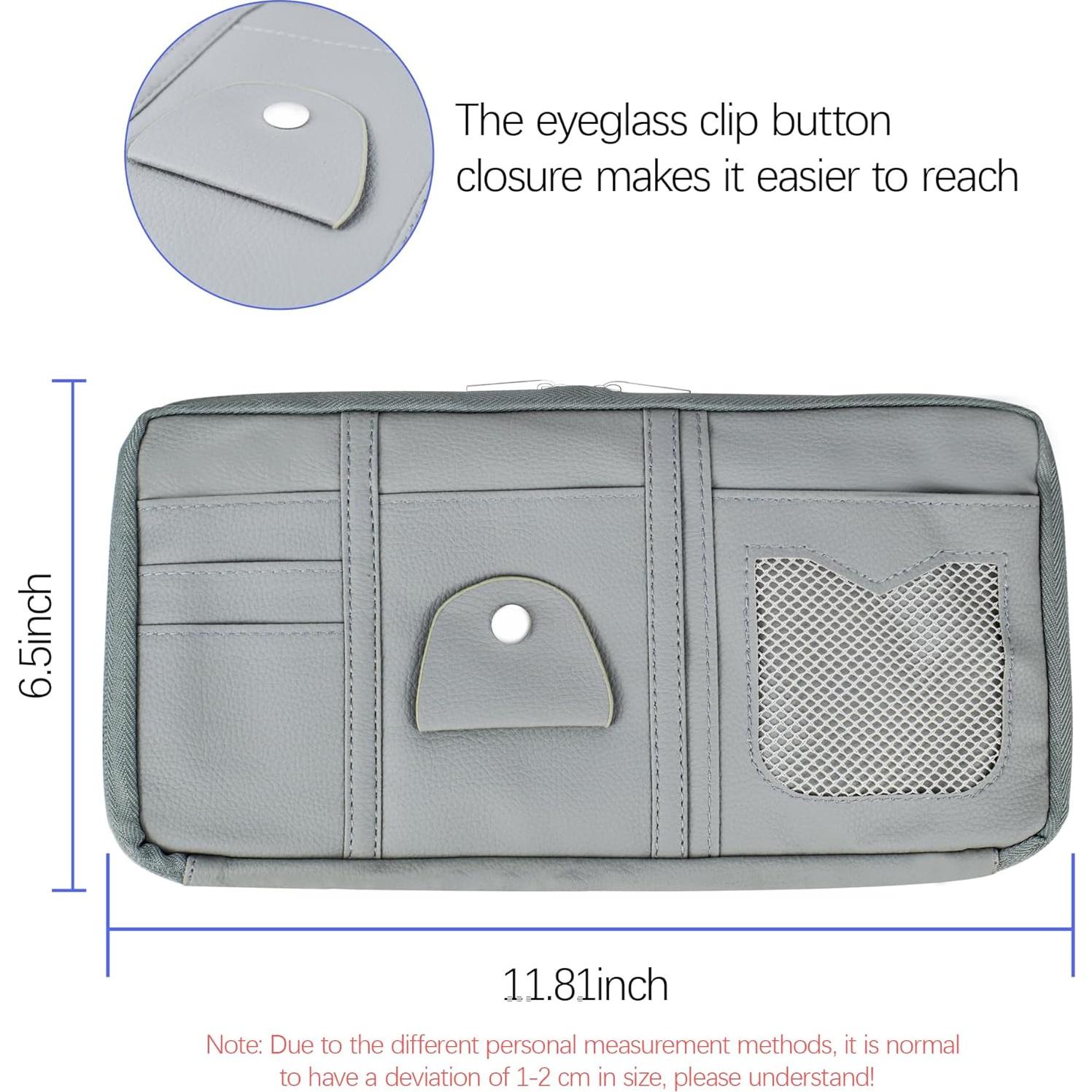 Organizador de Visera de Coche TOPDADA Gris con Doble Cierre