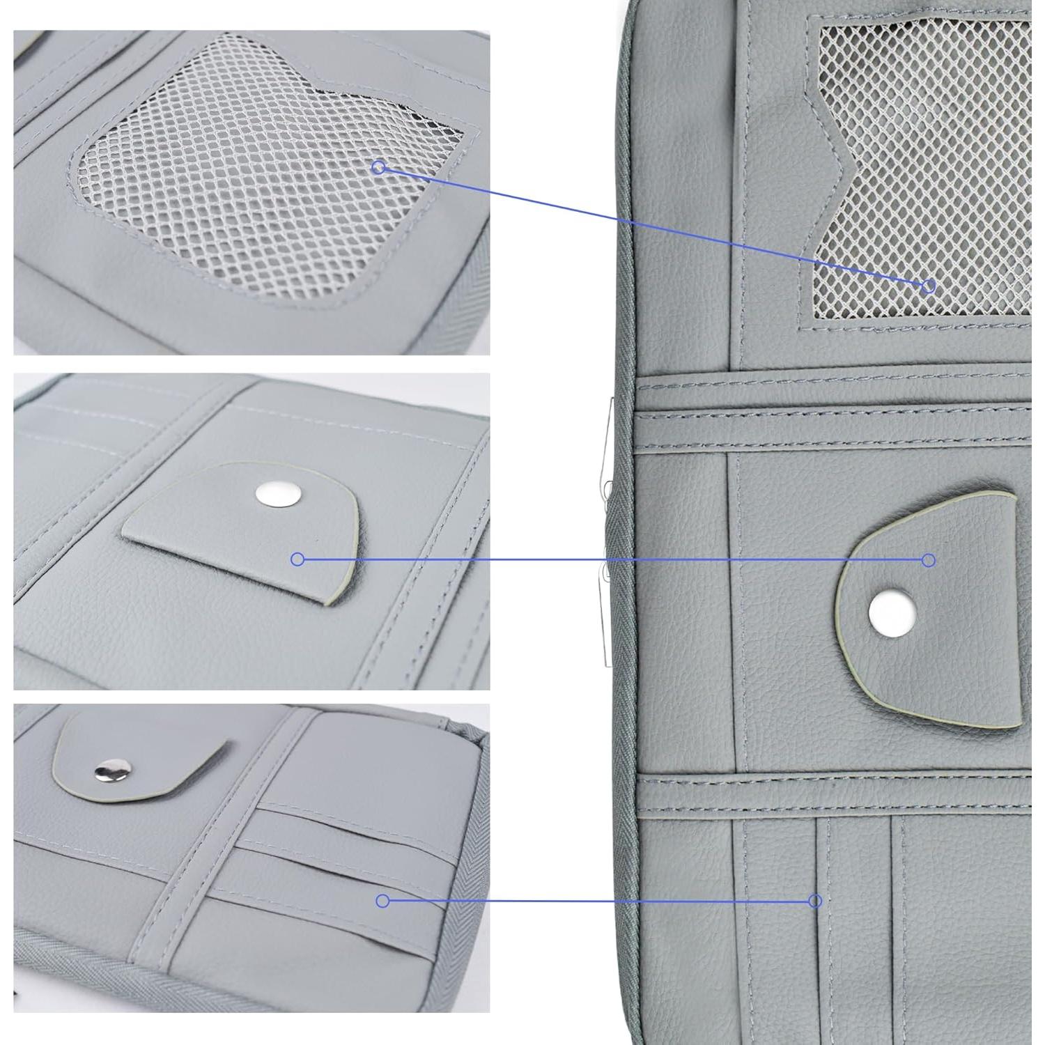 Organizador de Visera de Coche TOPDADA Gris con Doble Cierre