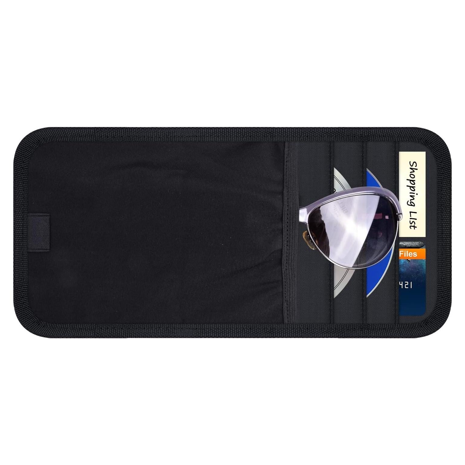 Organizador de Visera de Coche Wisdompro - Soporte para Gafas y CDs