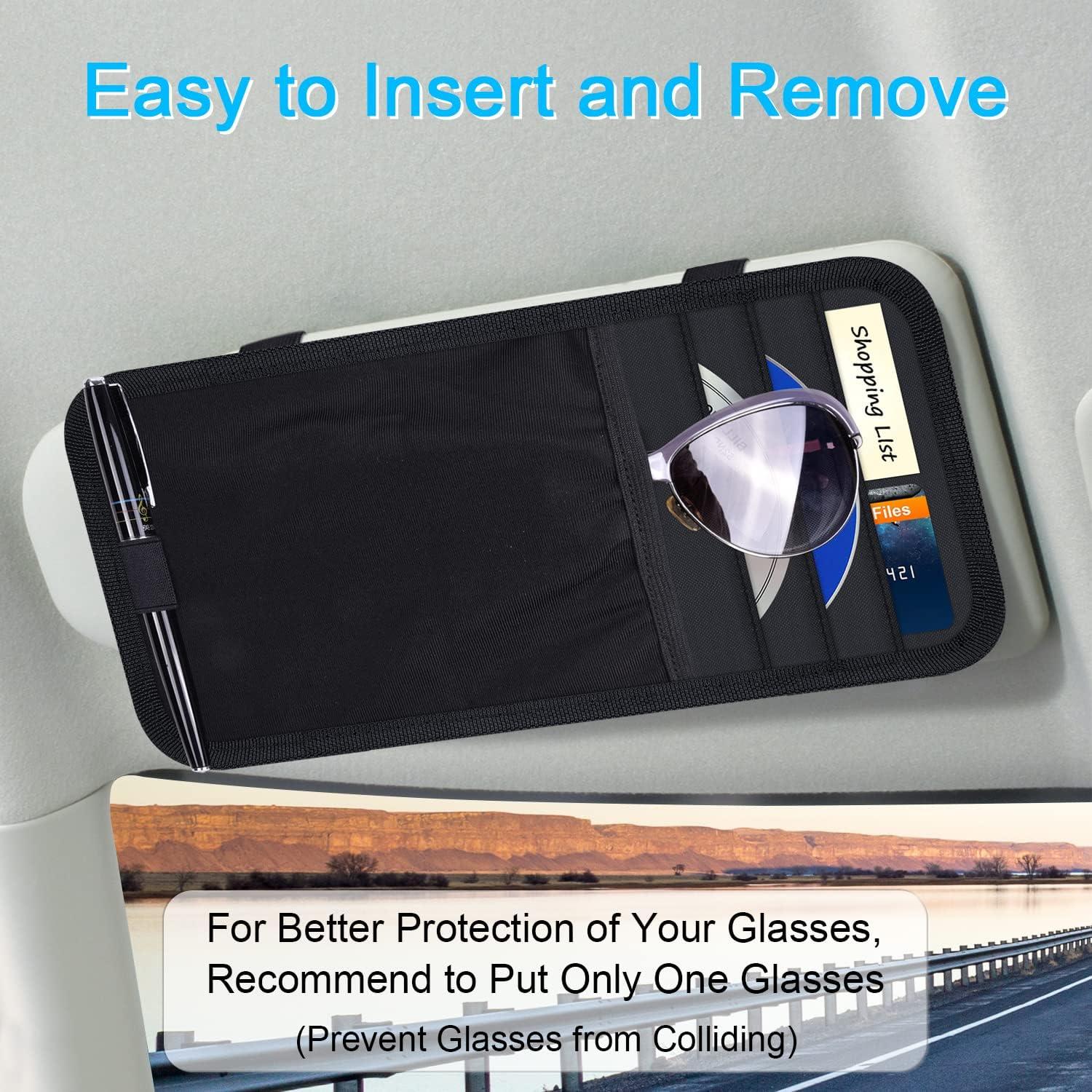 Organizador de Visera de Coche Wisdompro - Soporte para Gafas y CDs