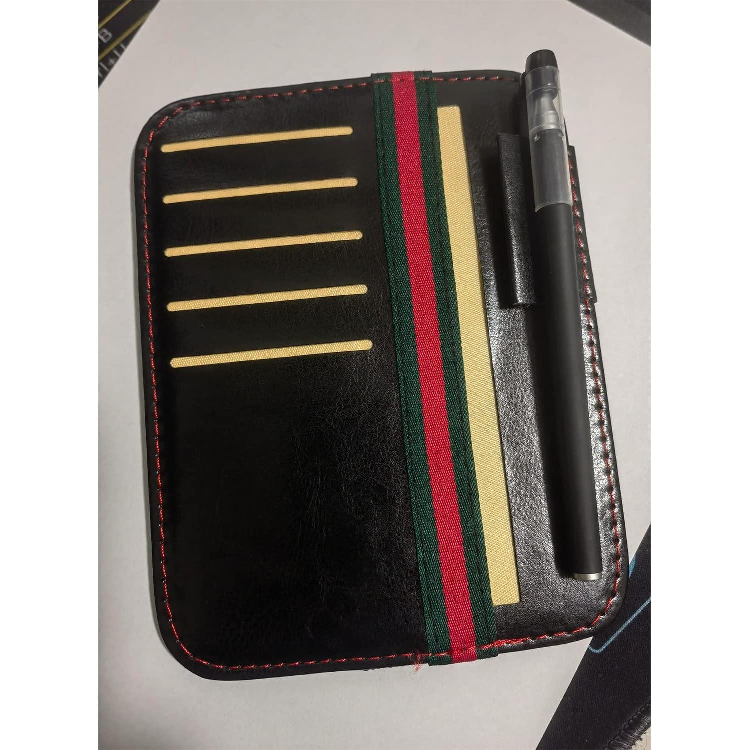 Organizador de Visera Solar Qishing 01 - Cuero PU, 16.7x13.4cm