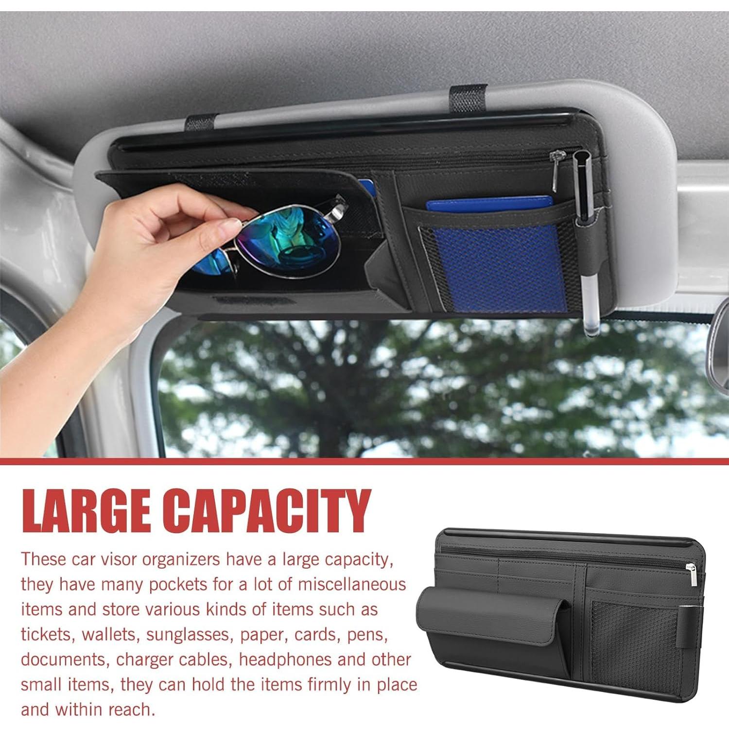 Organizador de Visera de Coche Anyhut - Bolsa de Almacenamiento Negra
