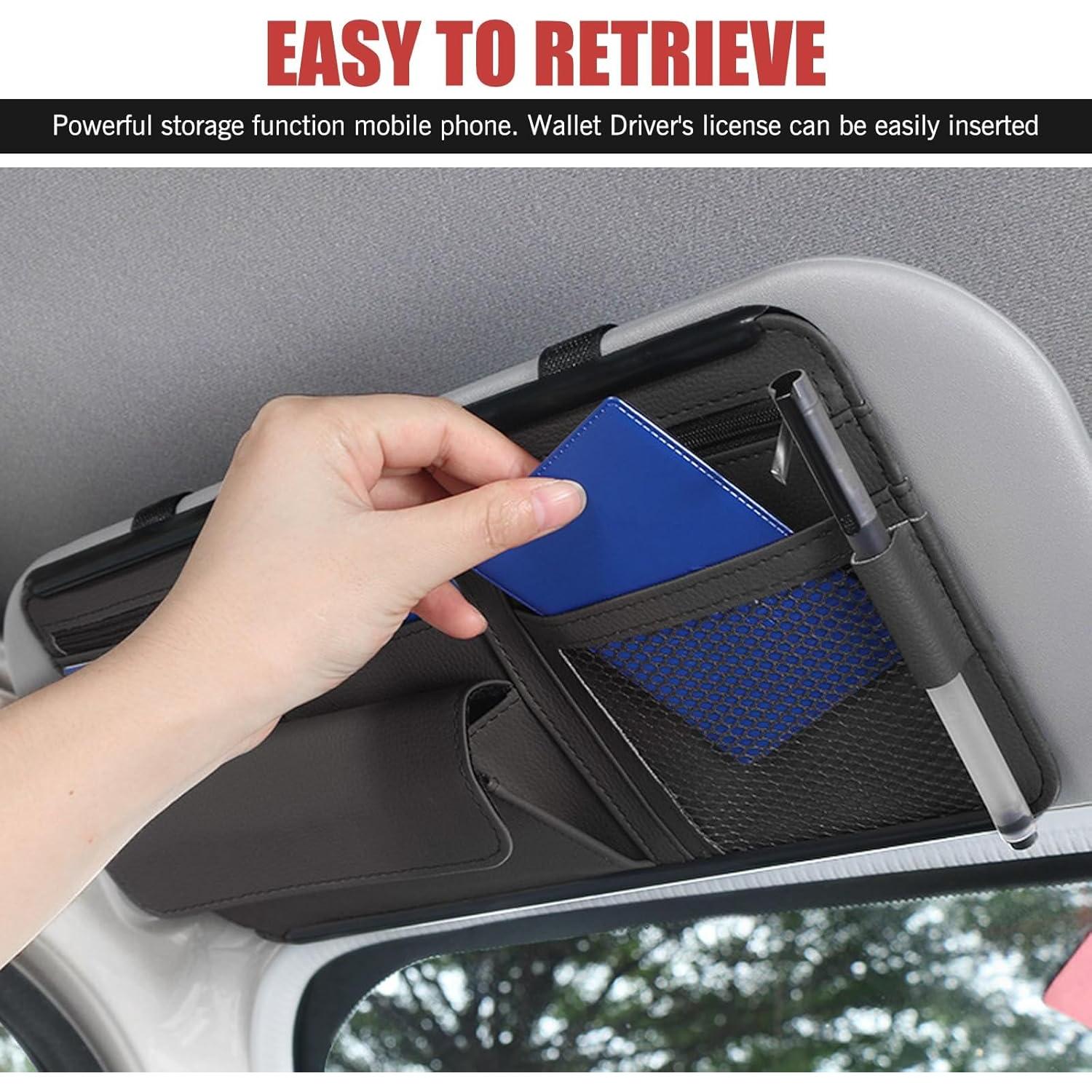 Organizador de Visera de Coche Anyhut - Bolsa de Almacenamiento Negra