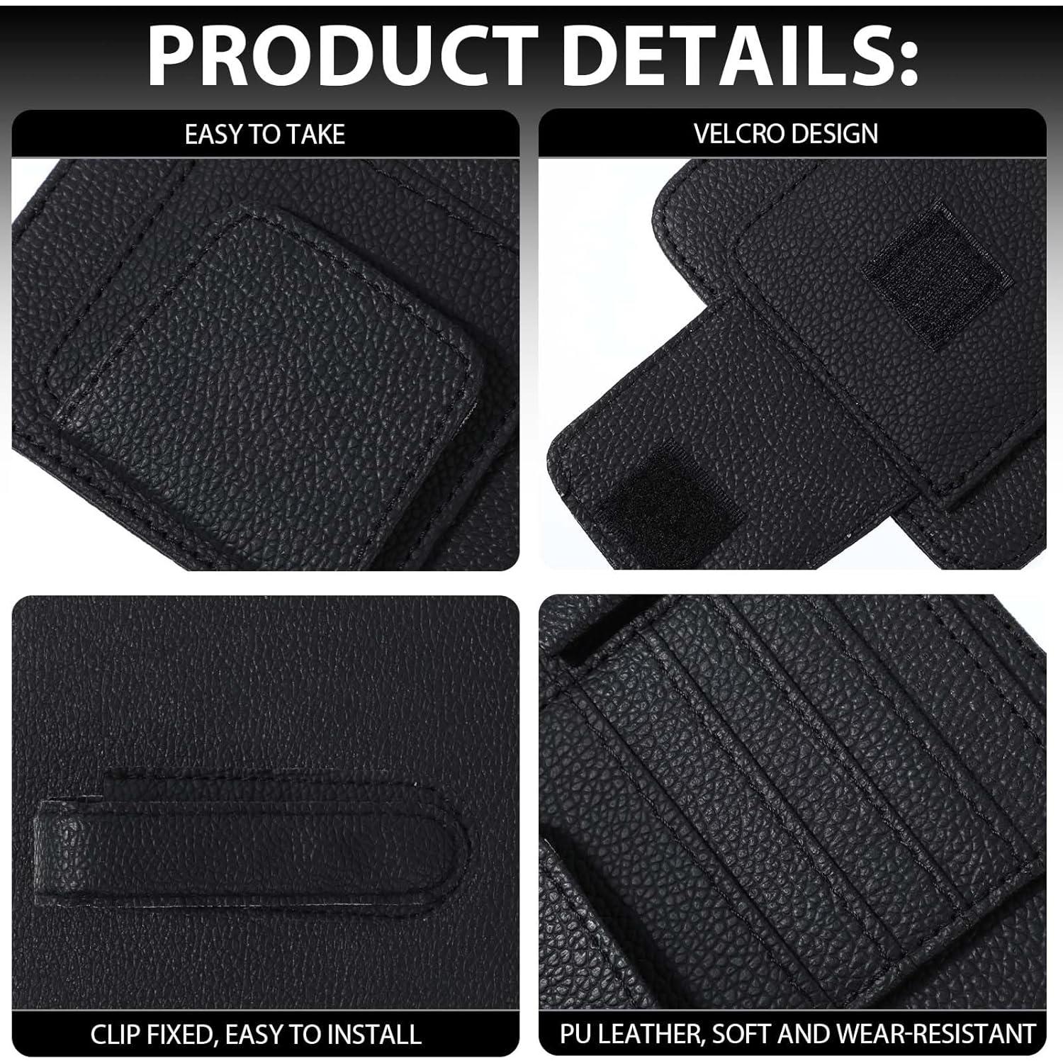 Organizador de Visera de Coche YQQYG Negro Cuero PU 15.5x12.5cm