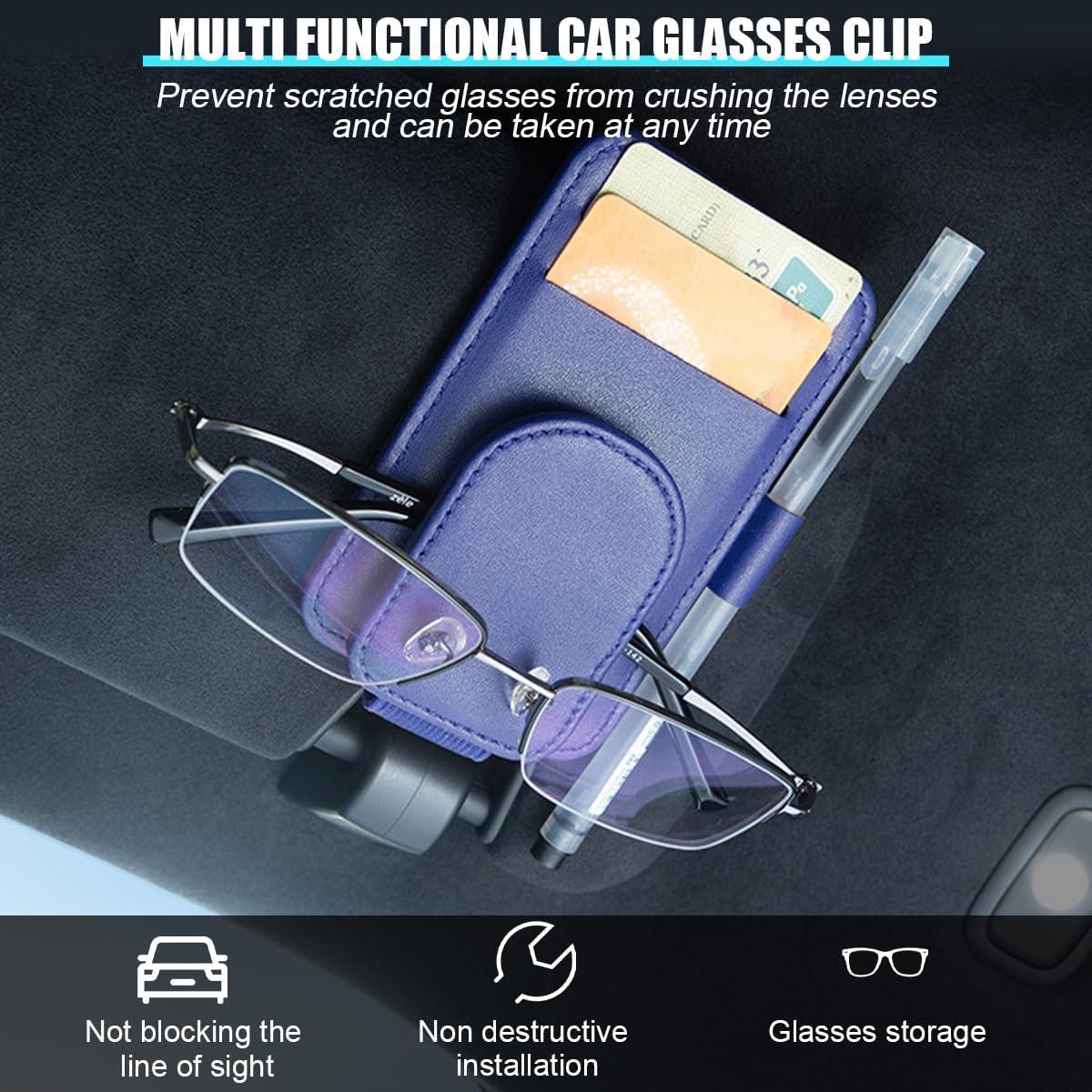 Organizador de Visera de Coche KHGUZ Azul, Soporte Magnético