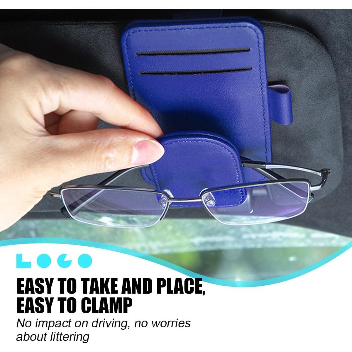 Organizador de Visera de Coche KHGUZ Azul, Soporte Magnético