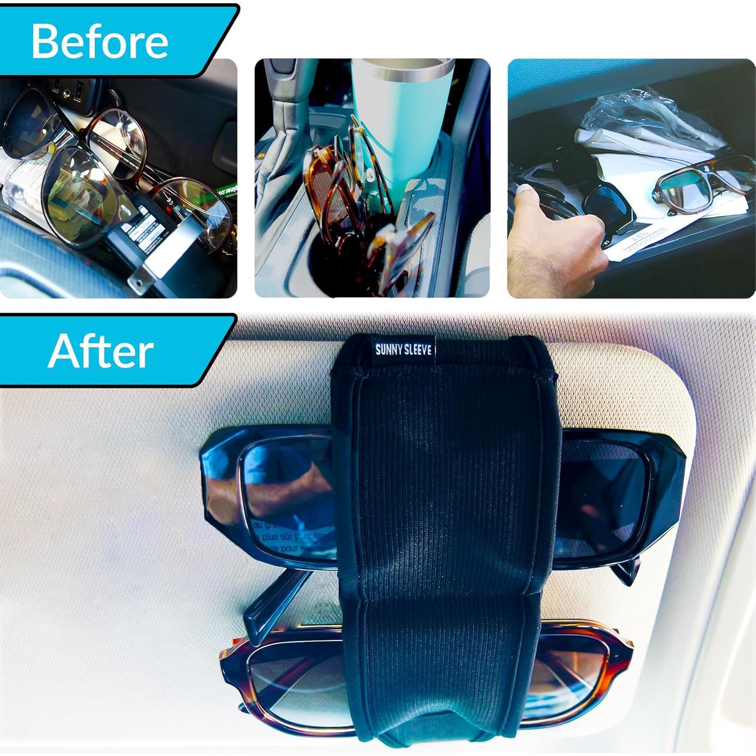 Soporte de Gafas para Visera de Coche Sunny Sleeve Negro