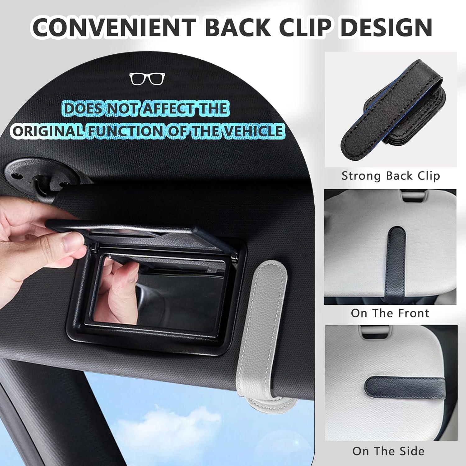 Soporte de Gafas de Sol Aenfaiy para Coche - 2 Piezas, Negro