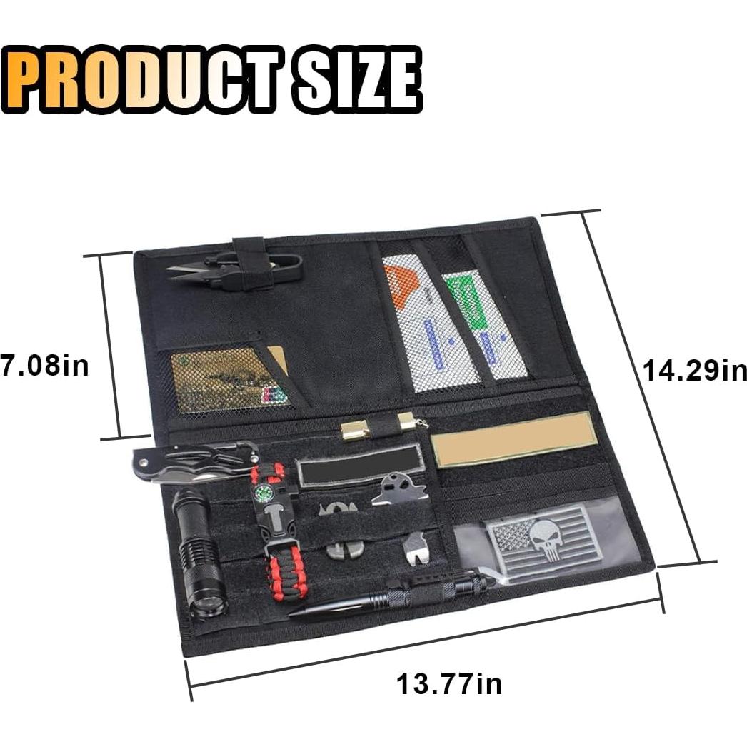 Organizador de Visera Solar Táctico SMILFUY 600D Negro 35x36.3cm