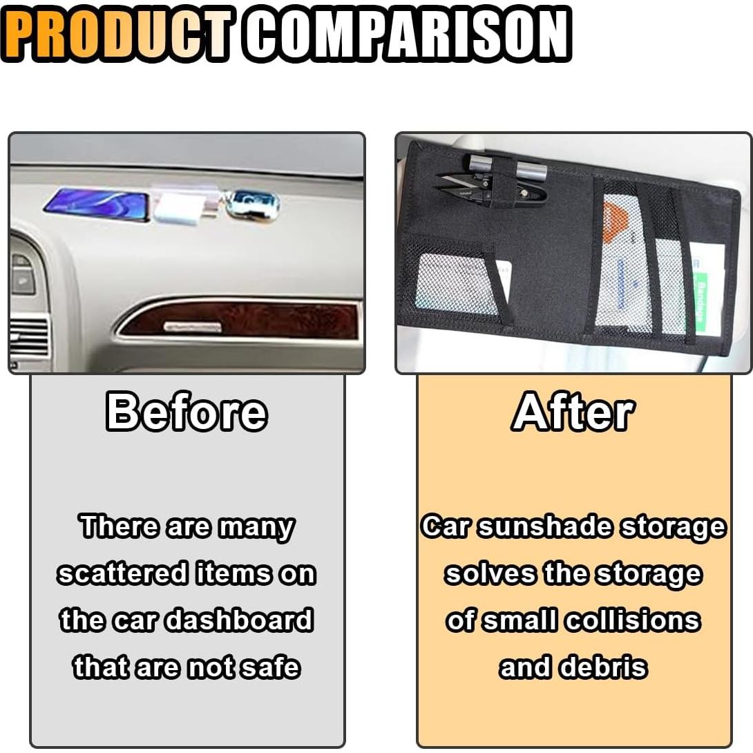 Organizador de Visera Solar Táctico SMILFUY 600D Negro 35x36.3cm