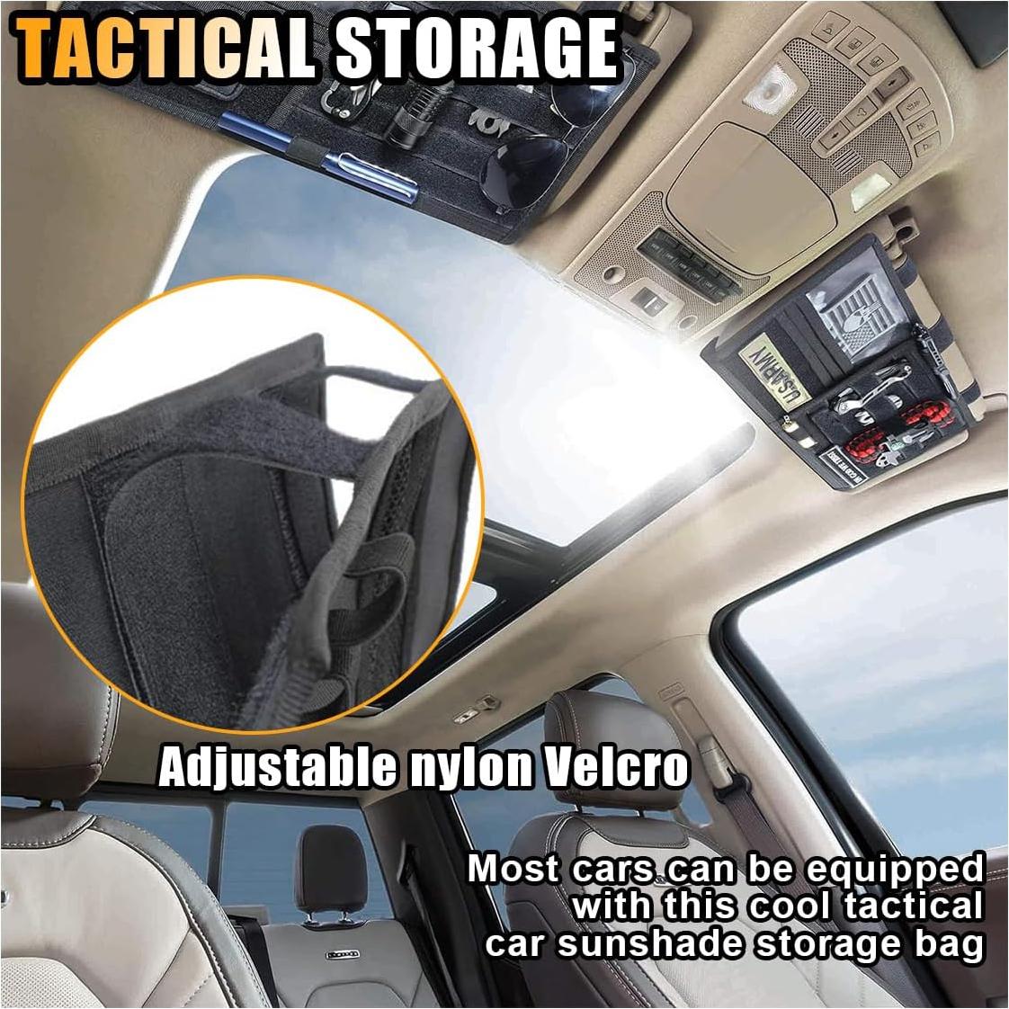 Organizador de Visera Solar Táctico SMILFUY 600D Negro 35x36.3cm