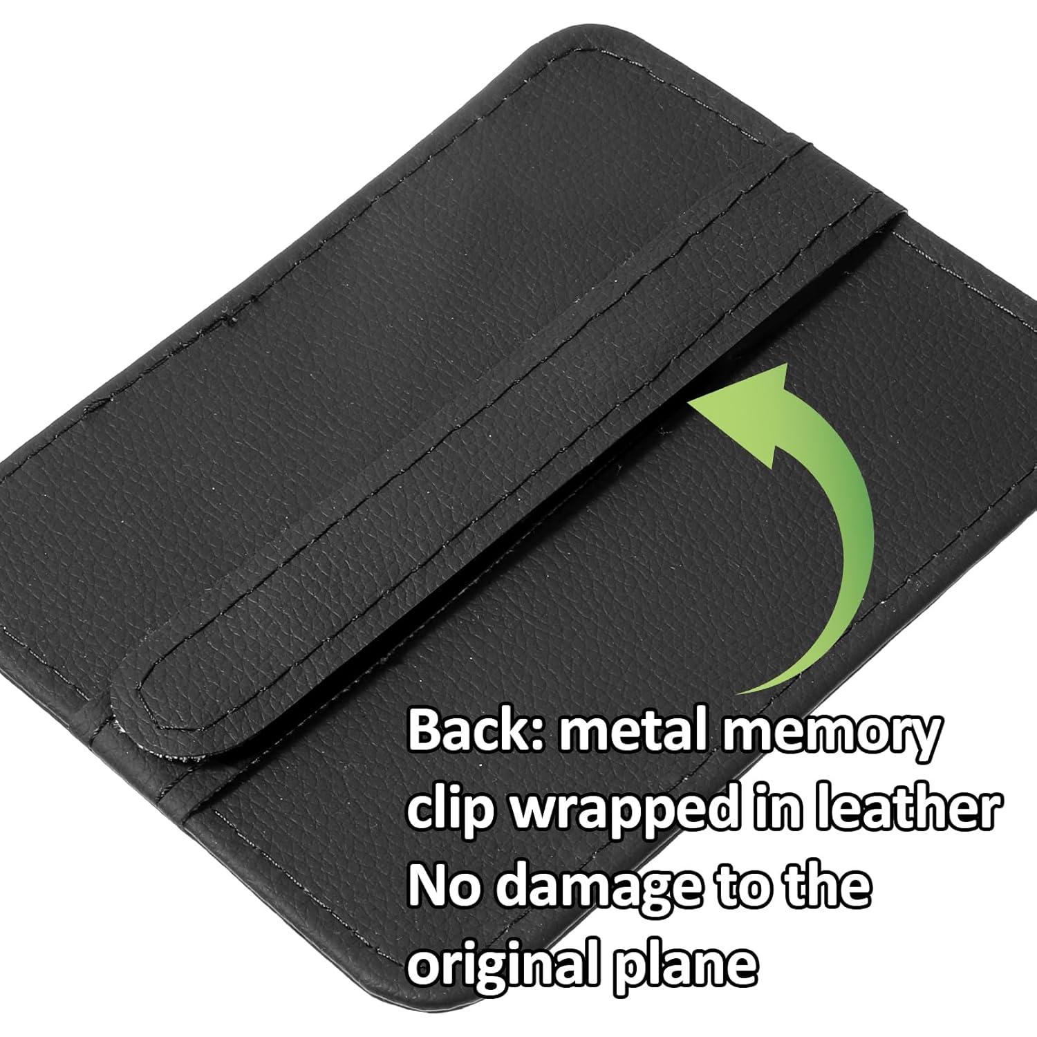 Organizador de Visera de Auto YBEATY de Cuero Negro 15.5x12.5cm