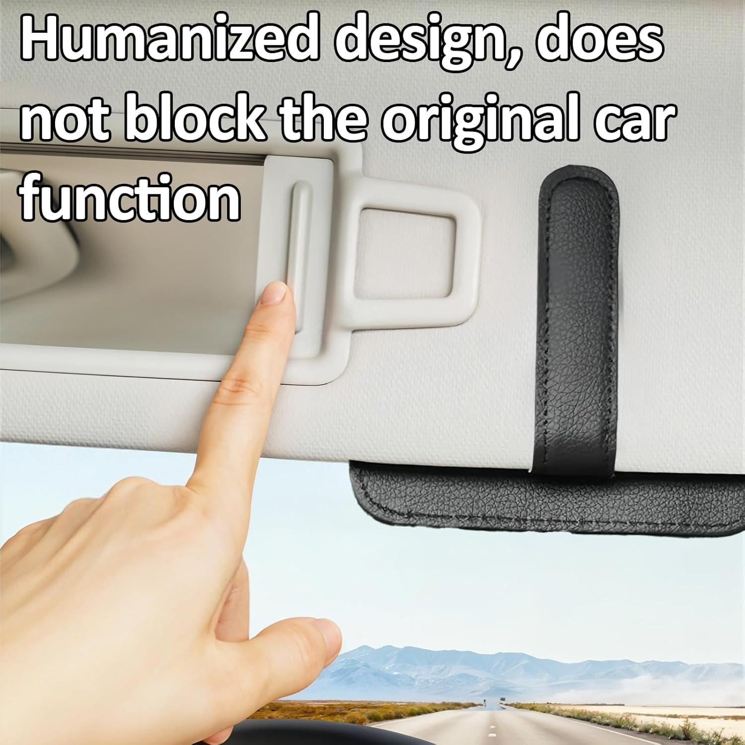 Organizador de Visera de Auto YBEATY de Cuero Negro 15.5x12.5cm